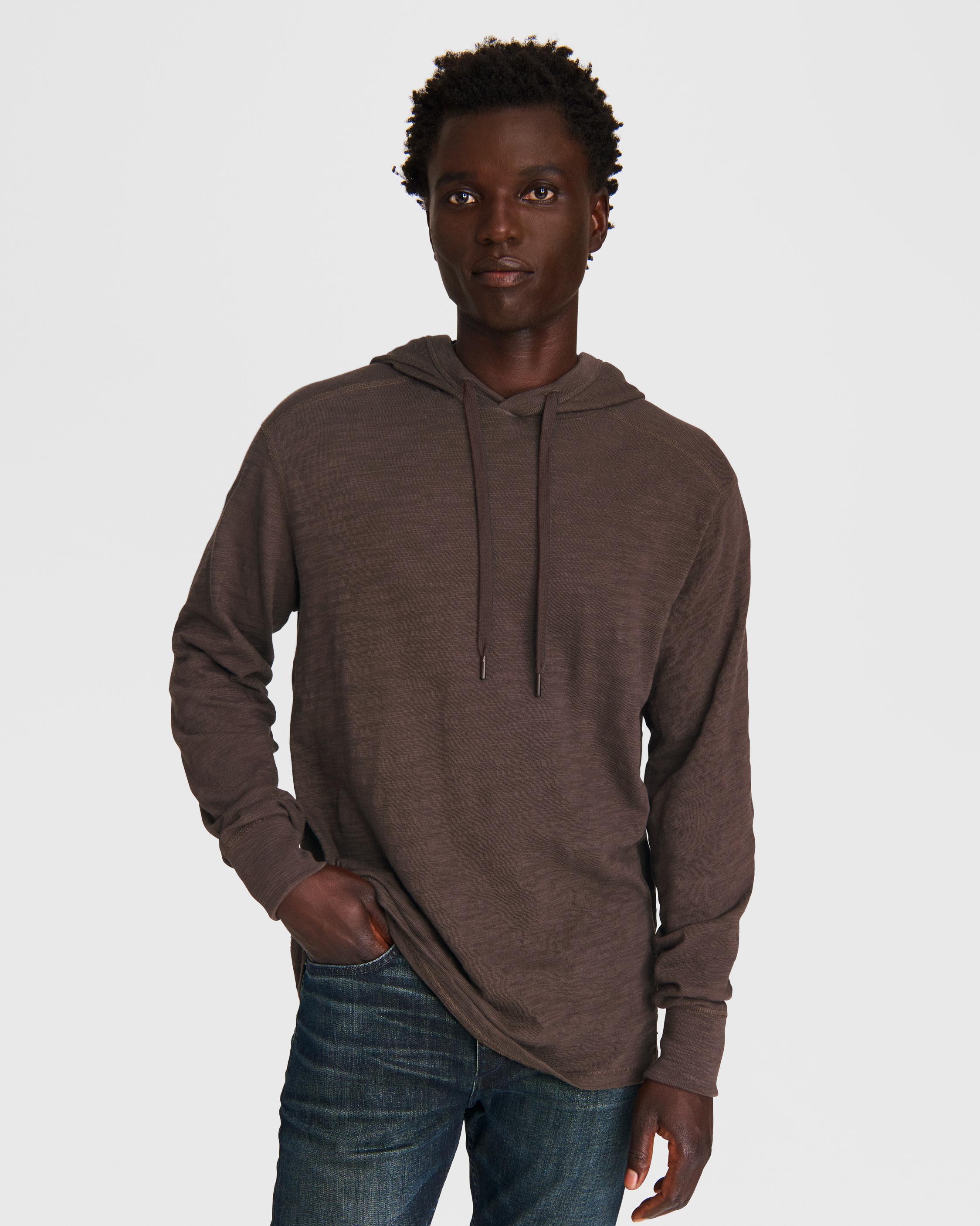 Rag & Bone Flame Slub Cotton-Jersey Hoodie - Men - Black Sweats - Xs