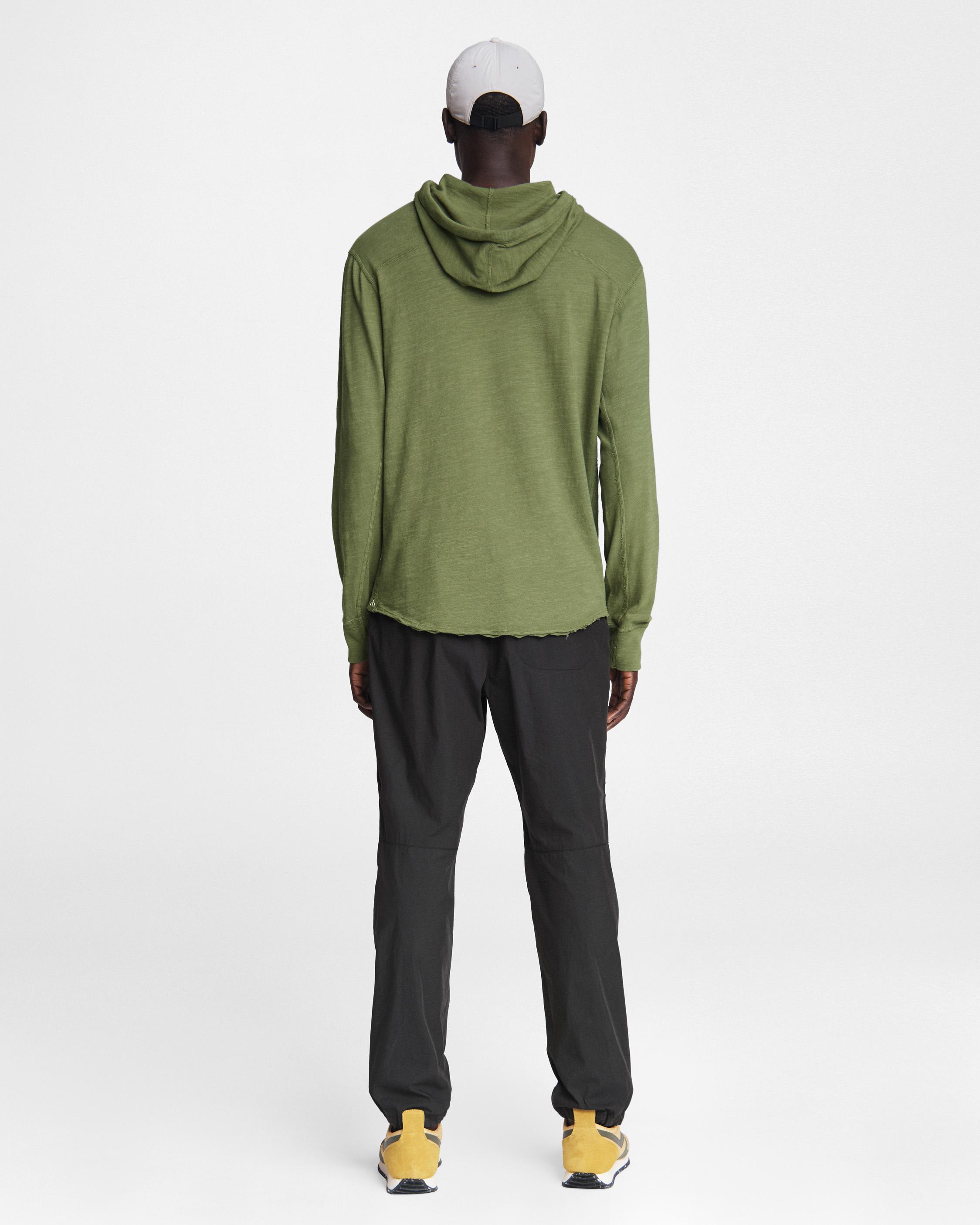 Flame Carded Cotton Hoodie - Mineral Green | rag & bone