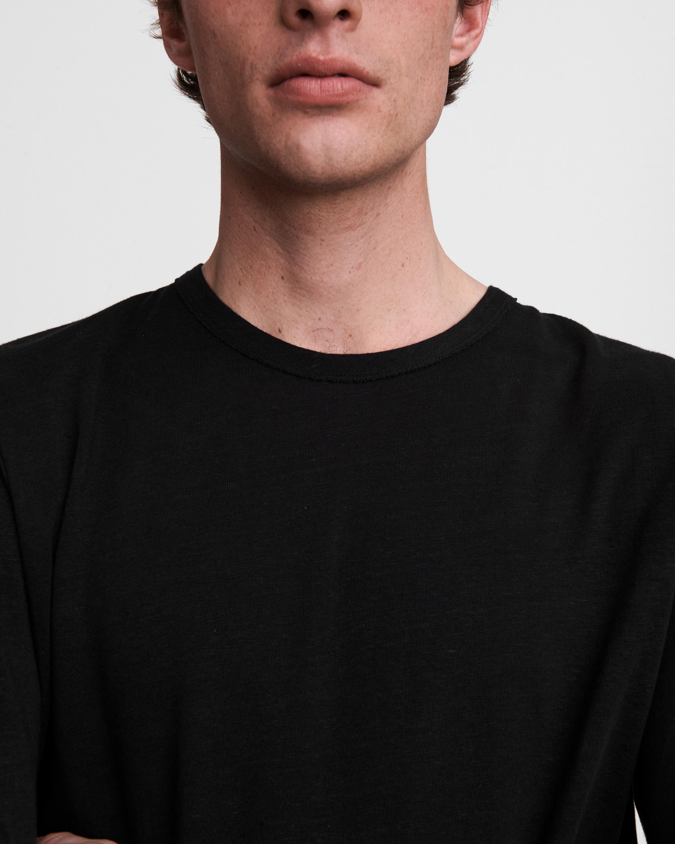 Linen Cotton Jersey Long Sleeve Tee Black rag & bone