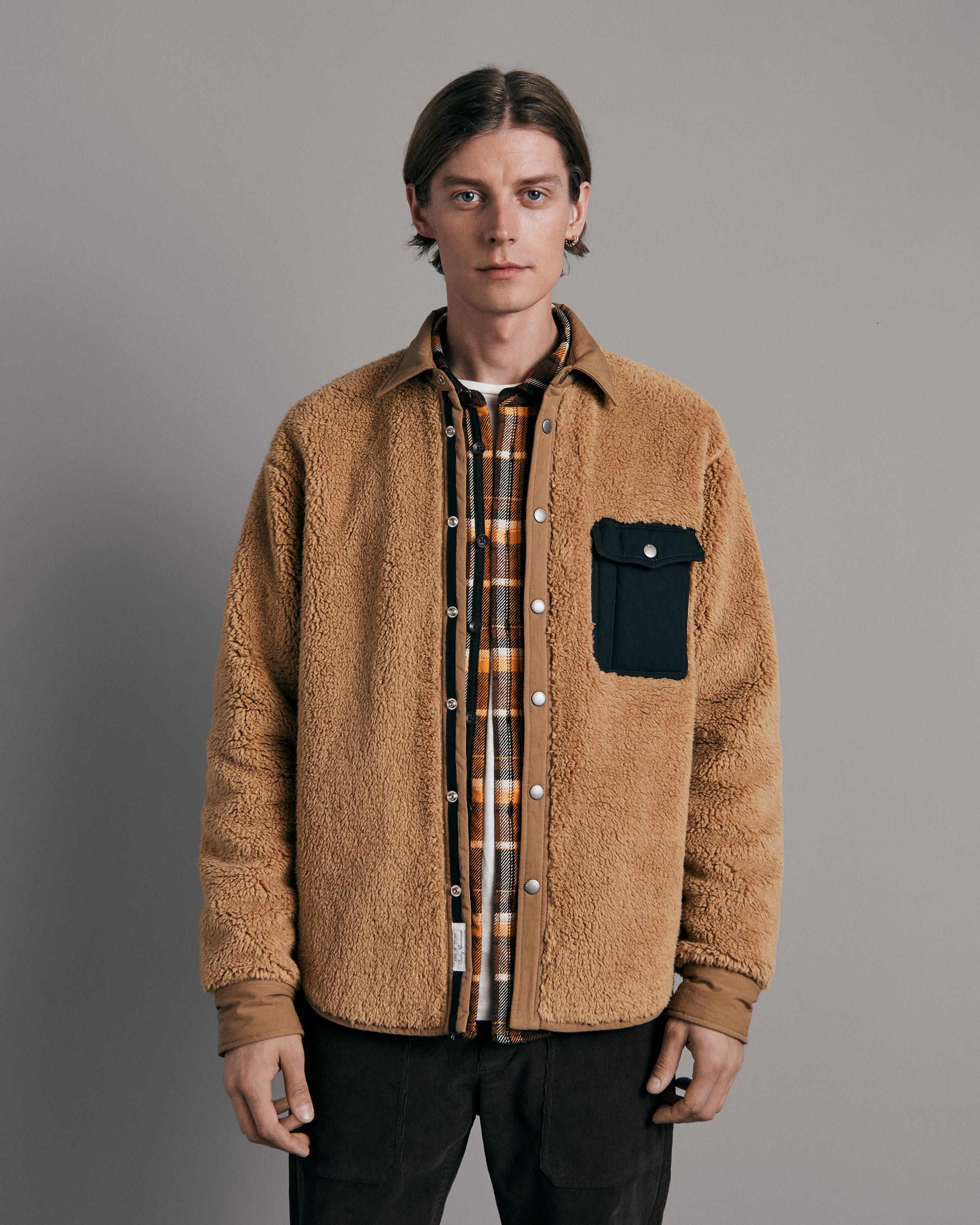 Waffle Backed Fleece Shirt Jacket image number 3