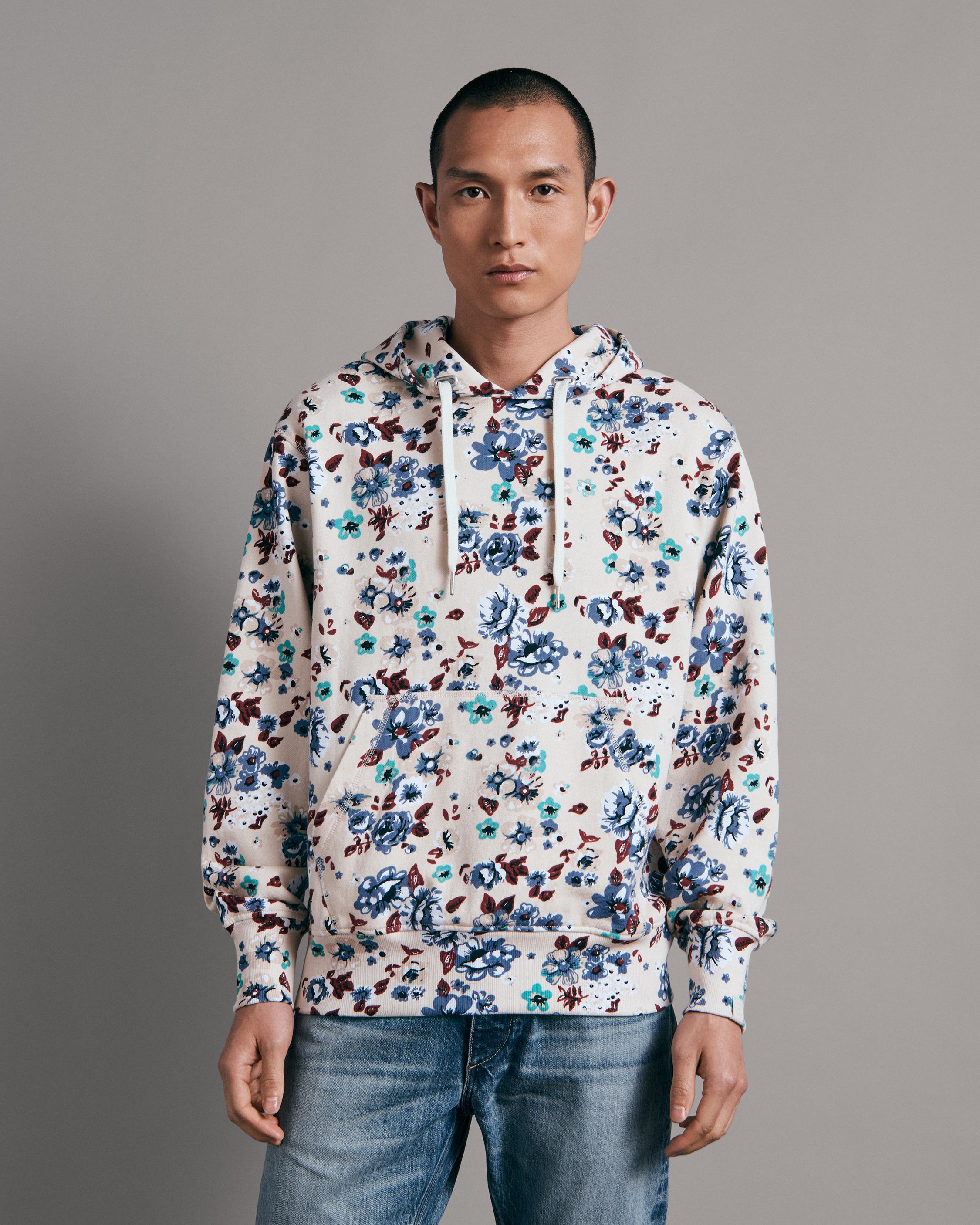 Floral Print Cotton Hoodie