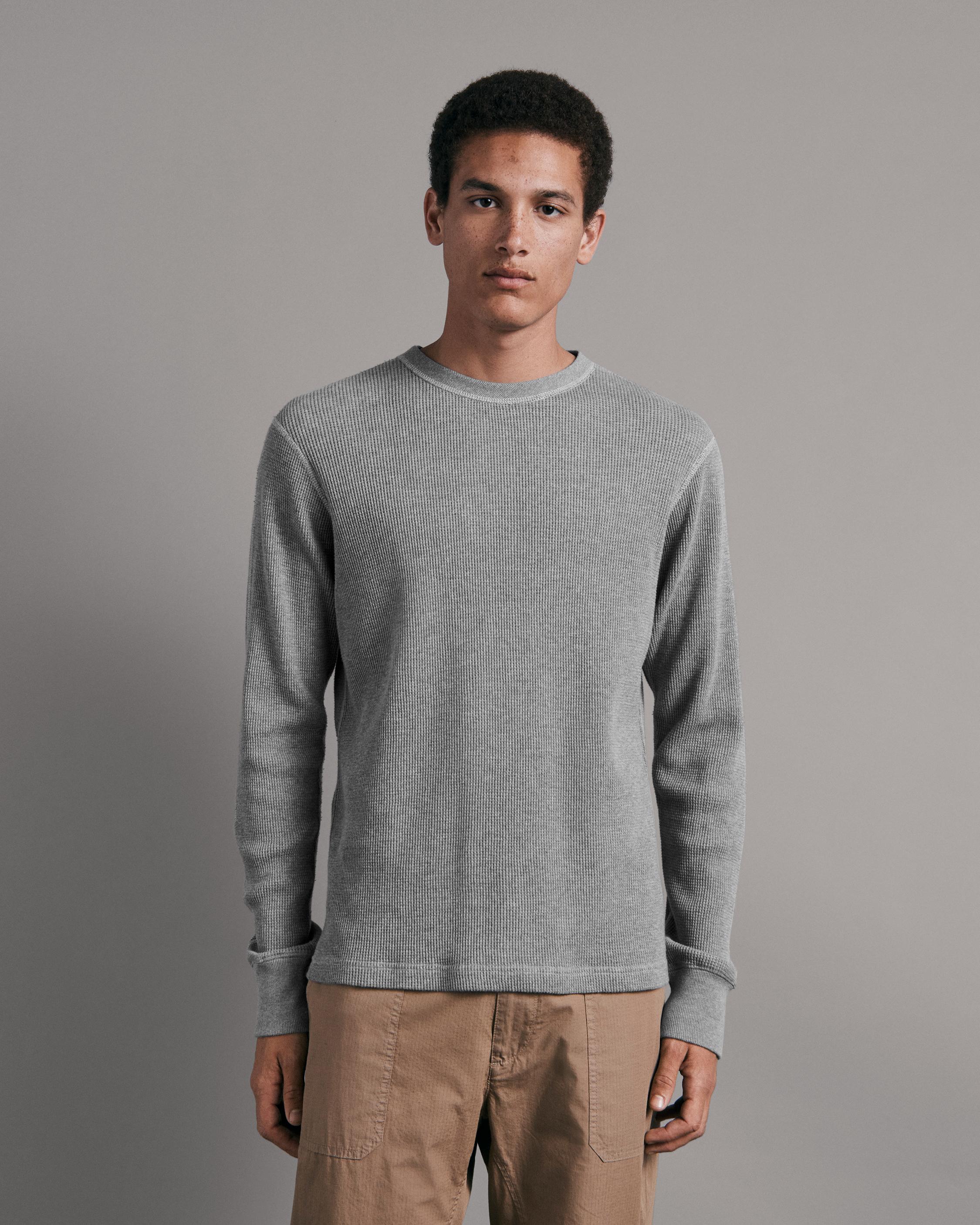 Garment Dyed Waffle Crew - Light Olive | rag & bone