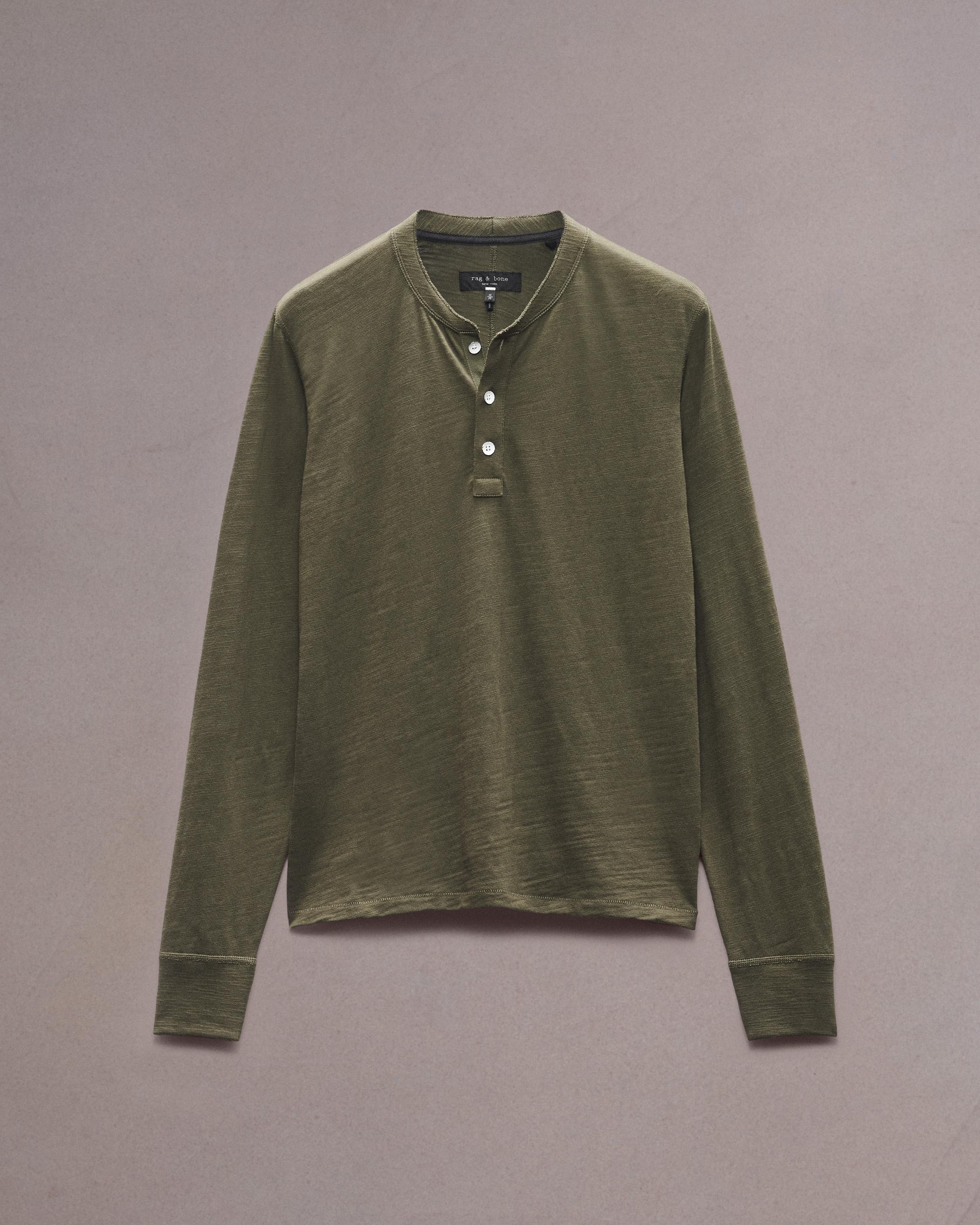 Henley shirt green best sale