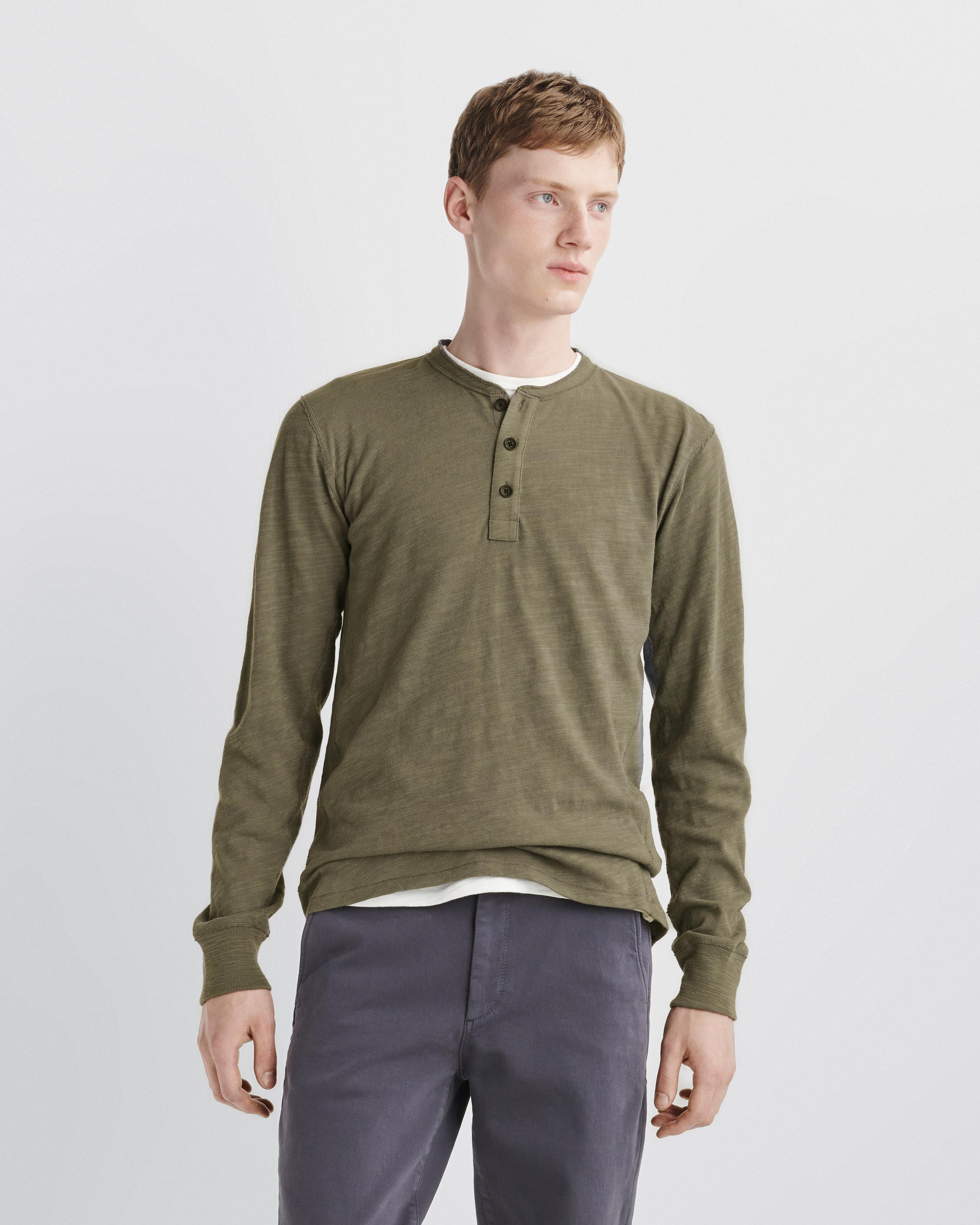 Classic Flame Henley - Military Olive