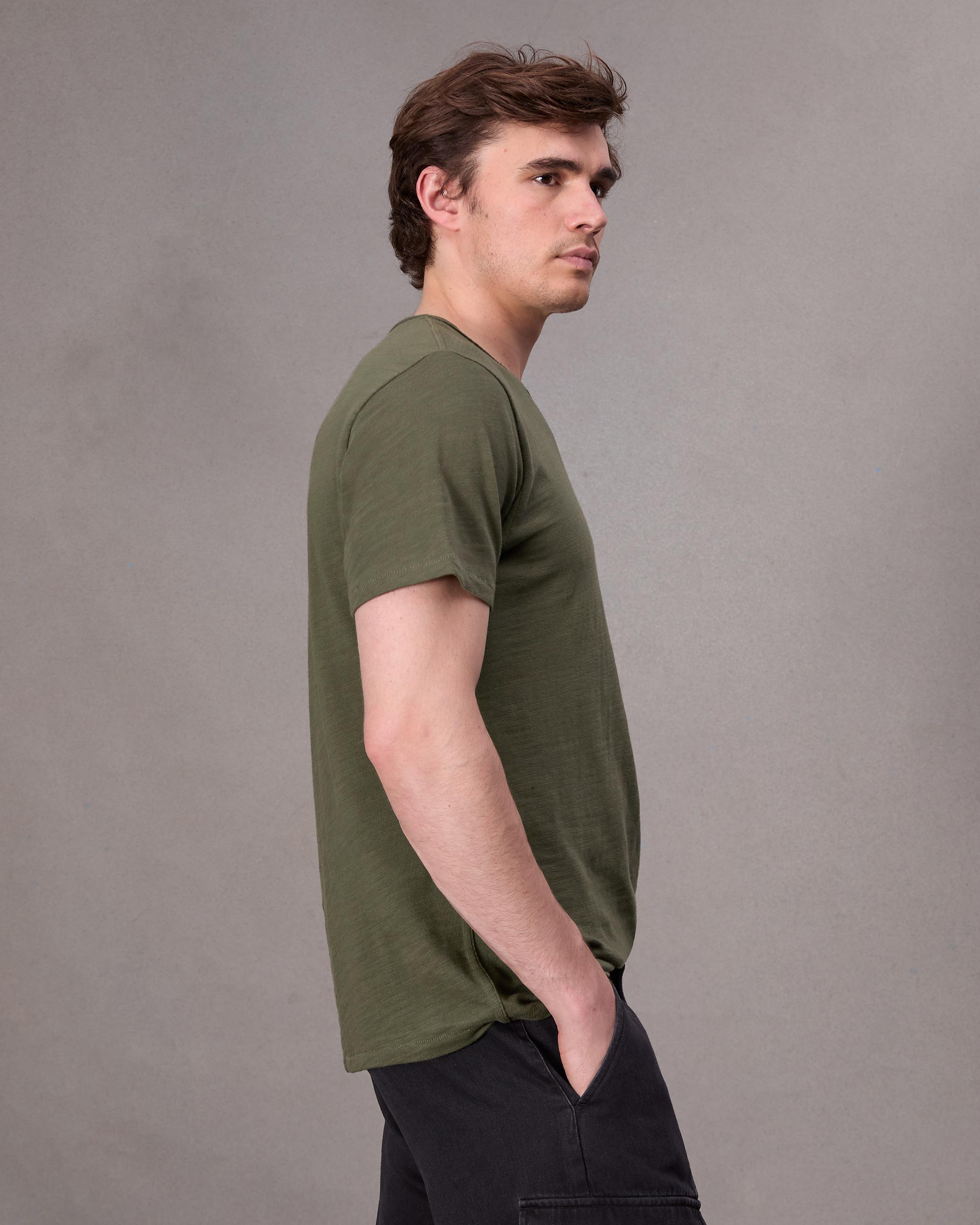 【関税込み】rag & bone グリーン Classic Flame ヘンリーネック Rag & Bone Classic Flame ヘンリーネック シャツ | グレー