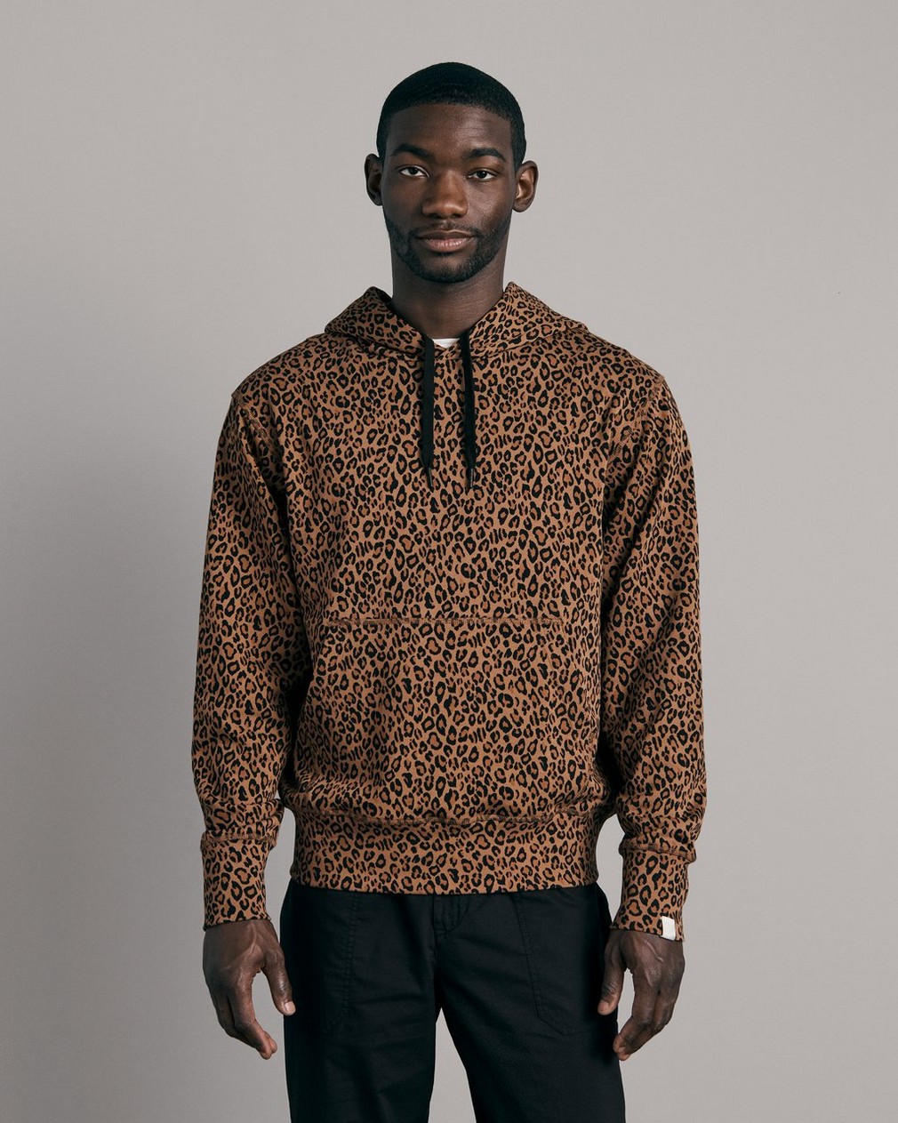 All Over Leopard Cotton Hoodie