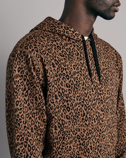 All Over Leopard Cotton Hoodie image number 6