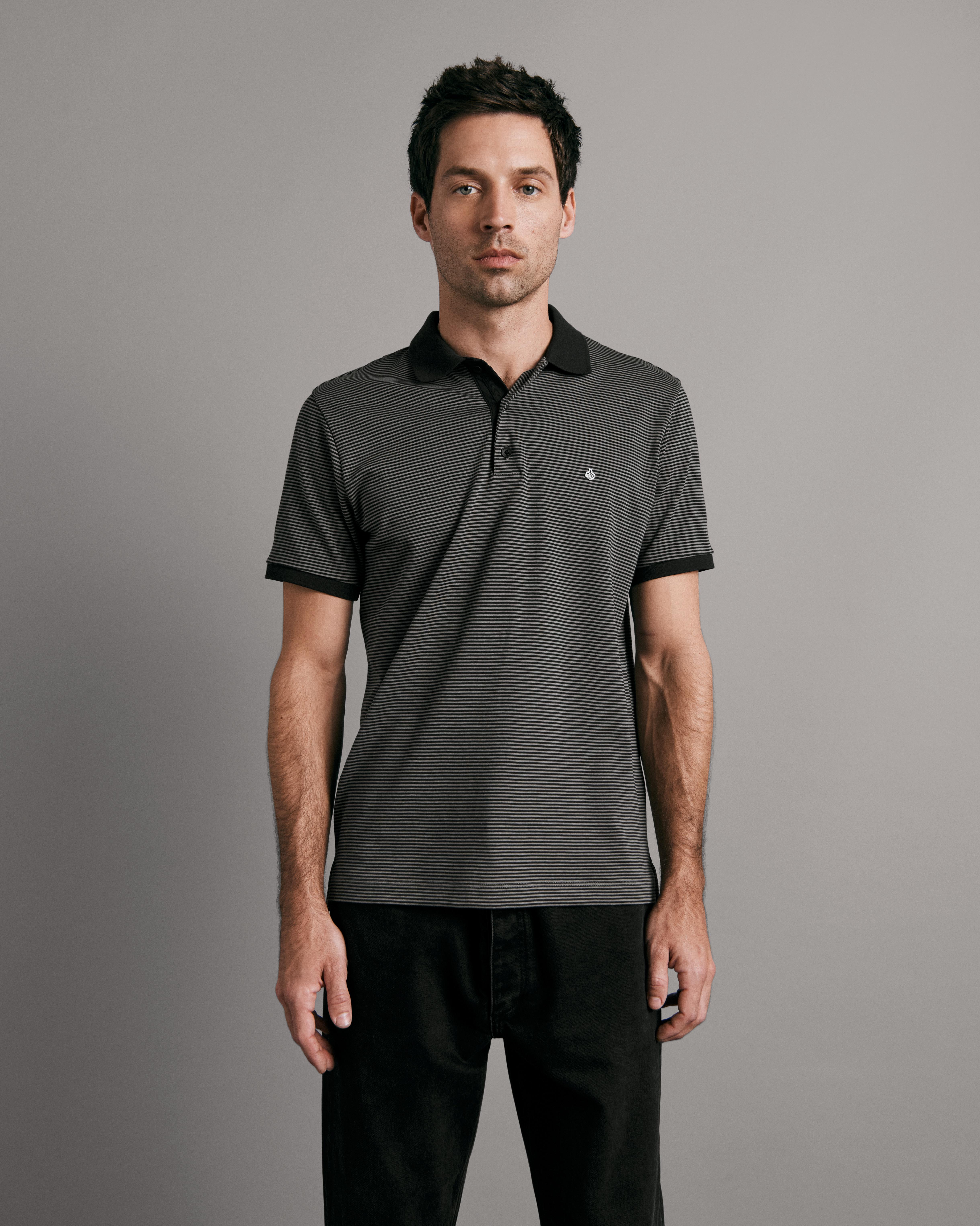Buy the Interlock Cotton Stripe Polo rag & bone