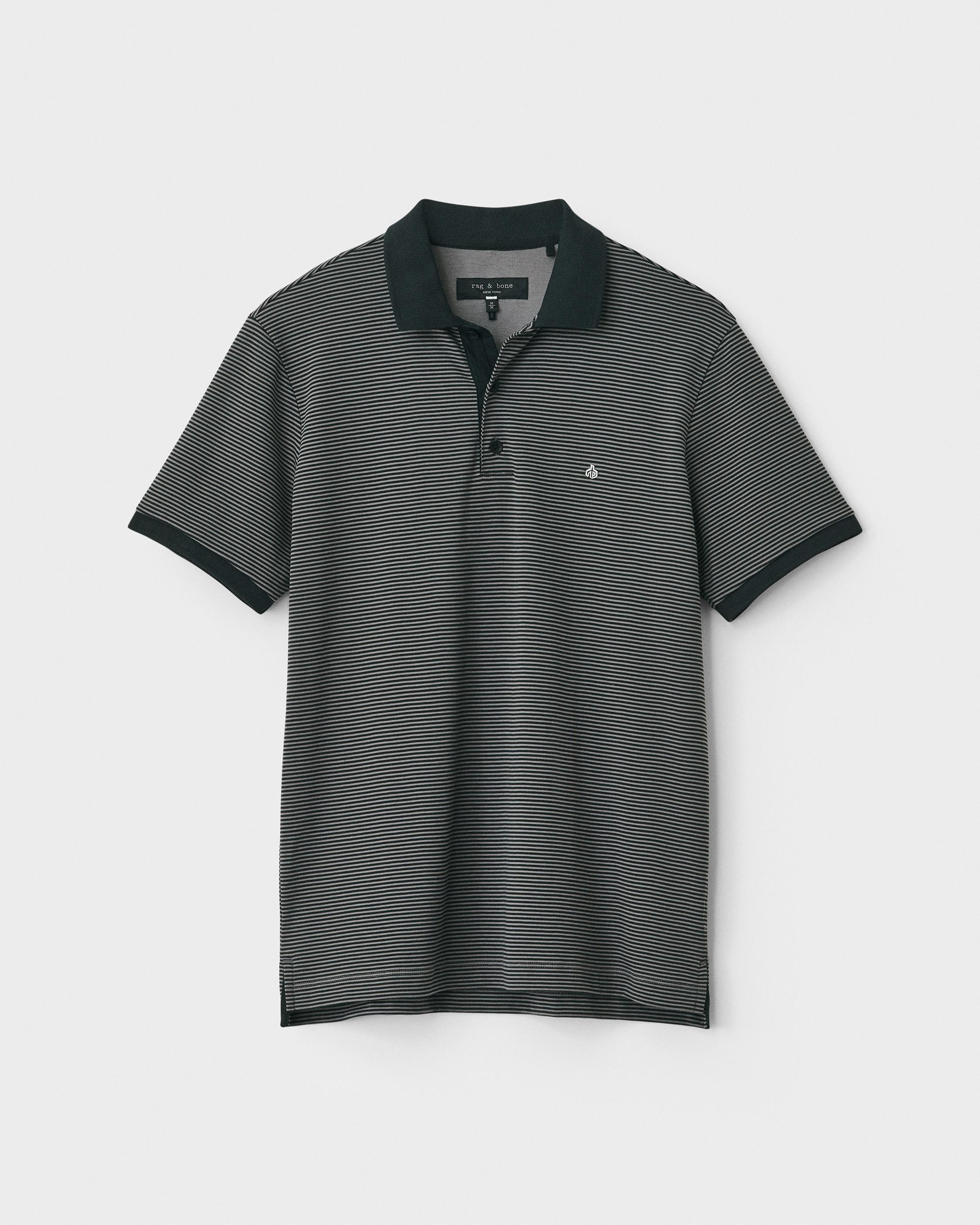 Buy the Interlock Cotton Stripe Polo rag & bone