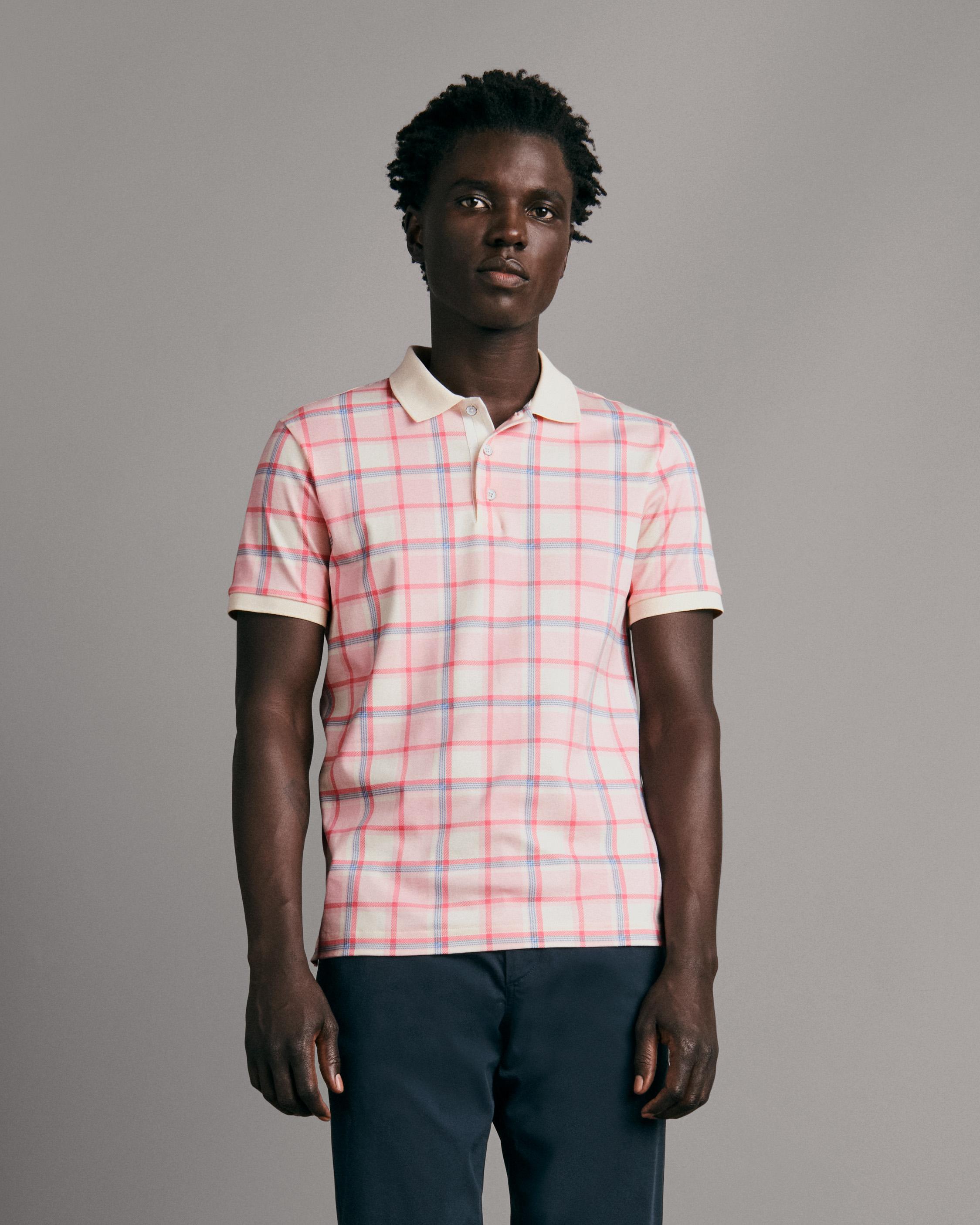 Interlock Cotton Plaid Polo rag bone