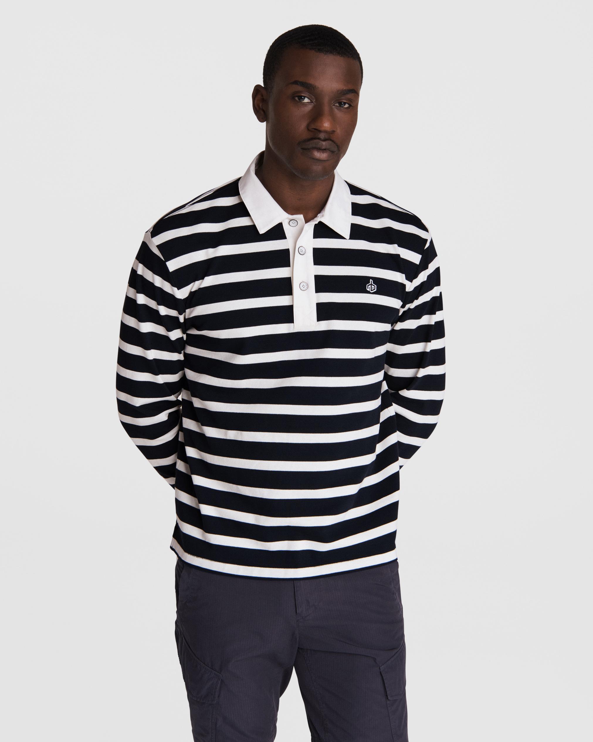 Stripe Pique Cotton Rugby | rag & bone