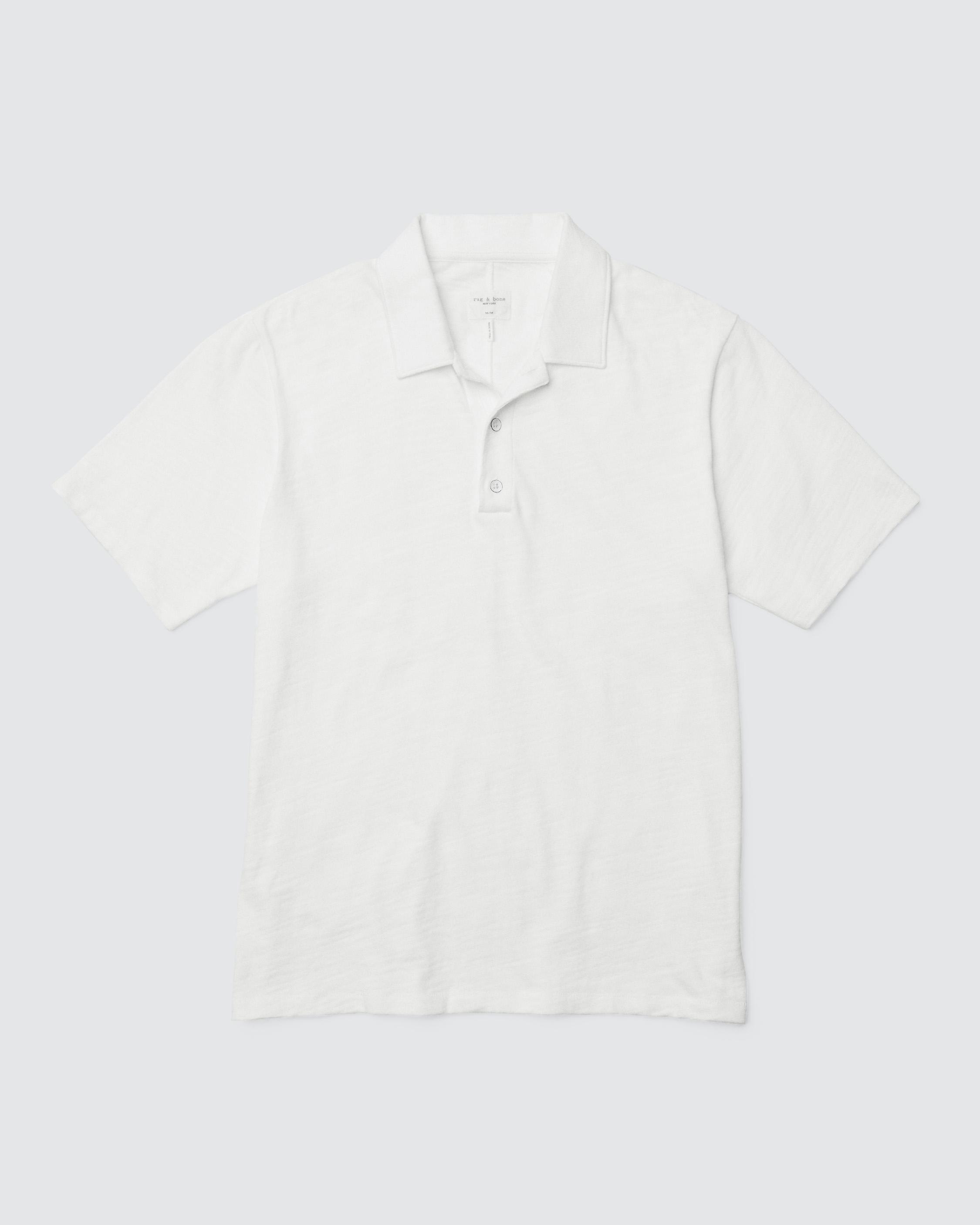 Classic Flame Polo Shirt - White | rag & bone