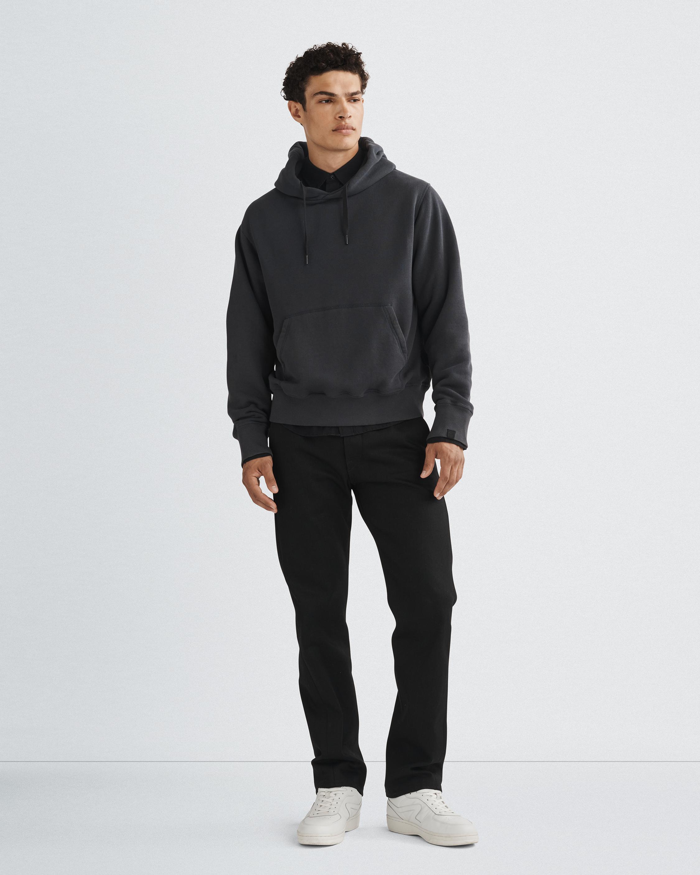 Damon Vintage Terry Hoodie Black rag bone