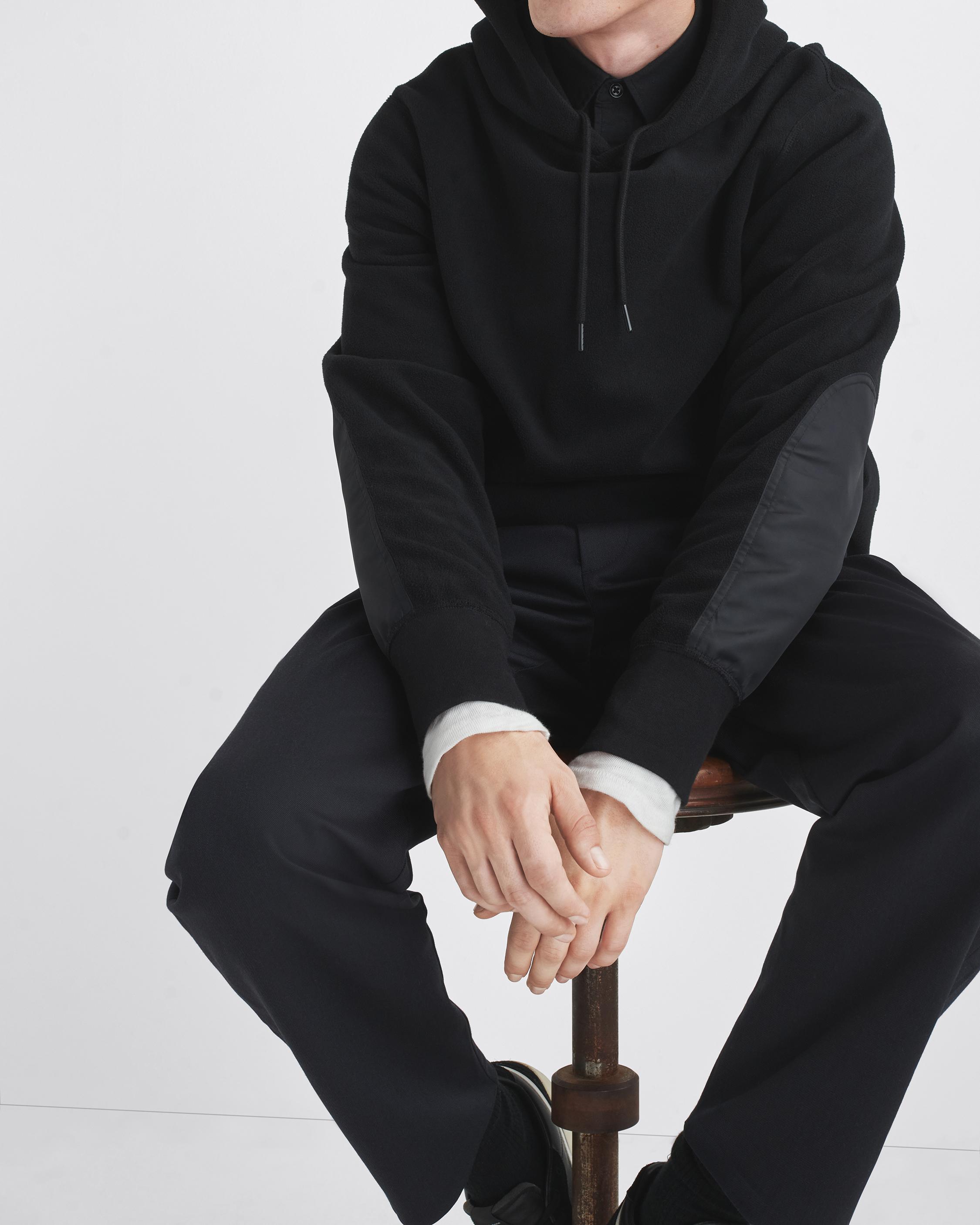 Pocket-detail fleece sweatshirt - Black - Men