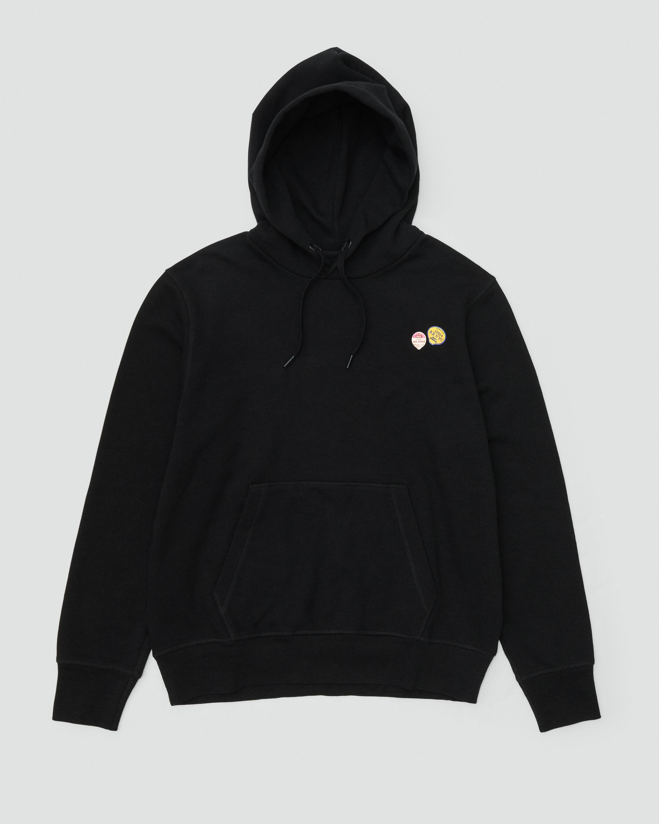 RBNY Apple Terry Hoodie Black rag bone