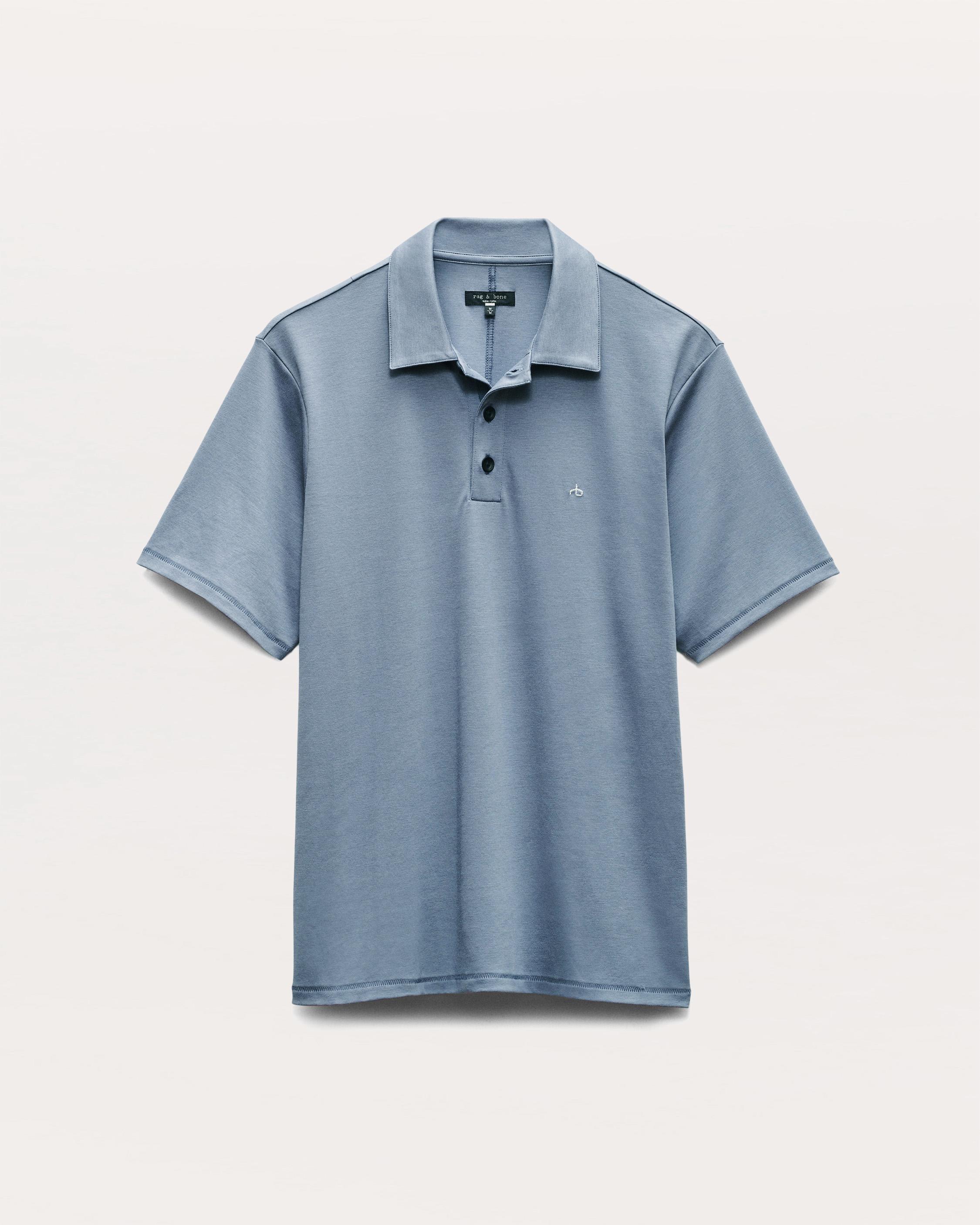 Pima Cotton Polo Shirt - Sea Grey | rag & bone