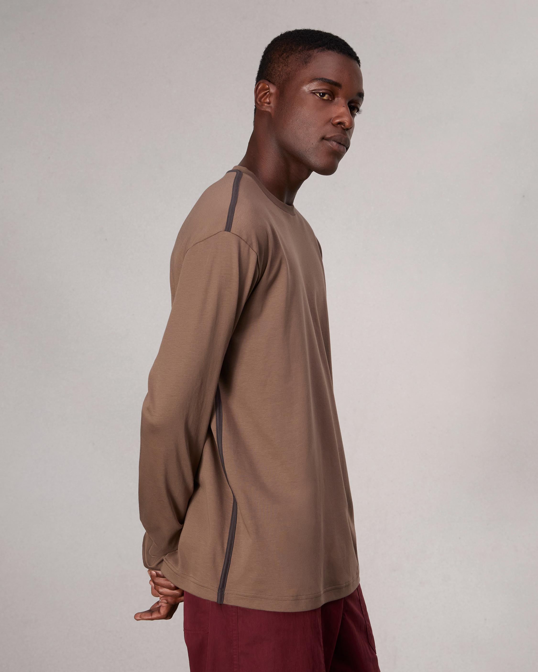 Relaxed Fit Contrast-Trim Cotton Tee image number 4