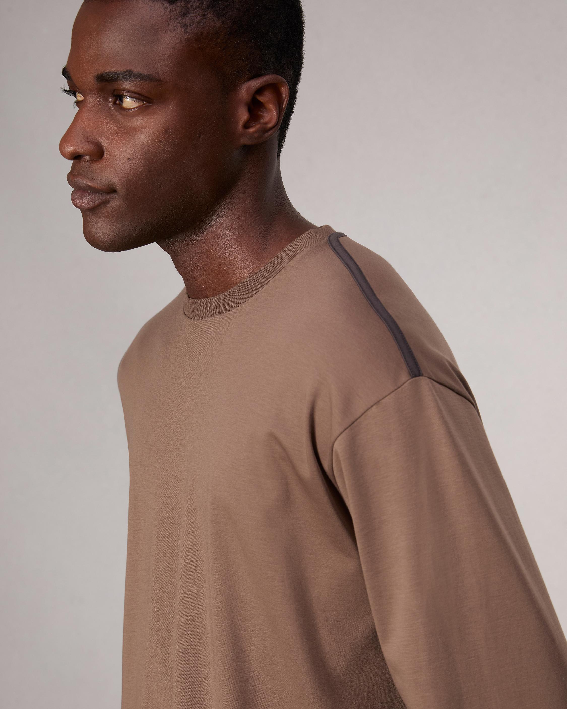 Relaxed Fit Contrast-Trim Cotton Tee image number 6