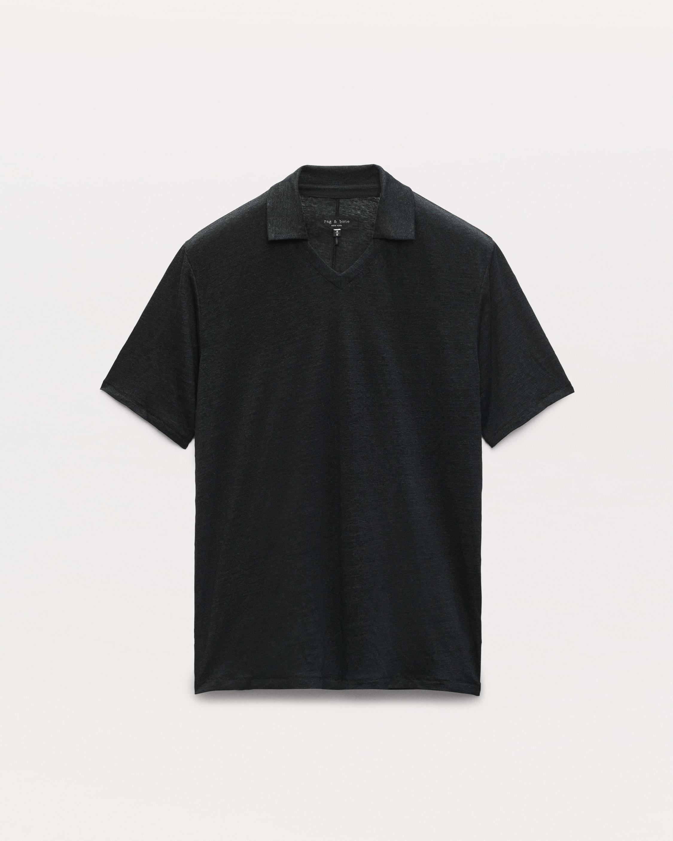 Linen Johnny Collar Polo image number 1