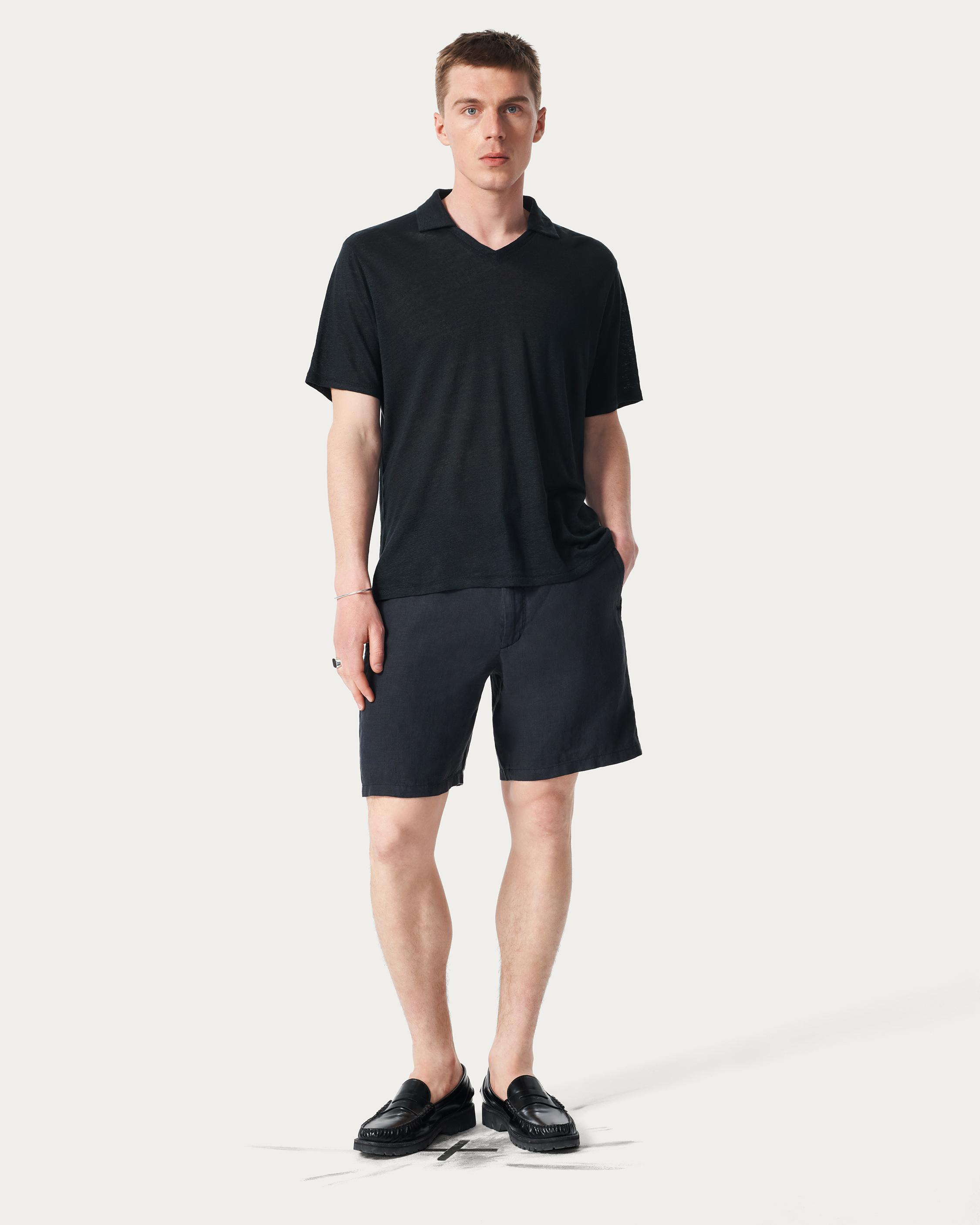 Linen Johnny Collar Polo image number 3