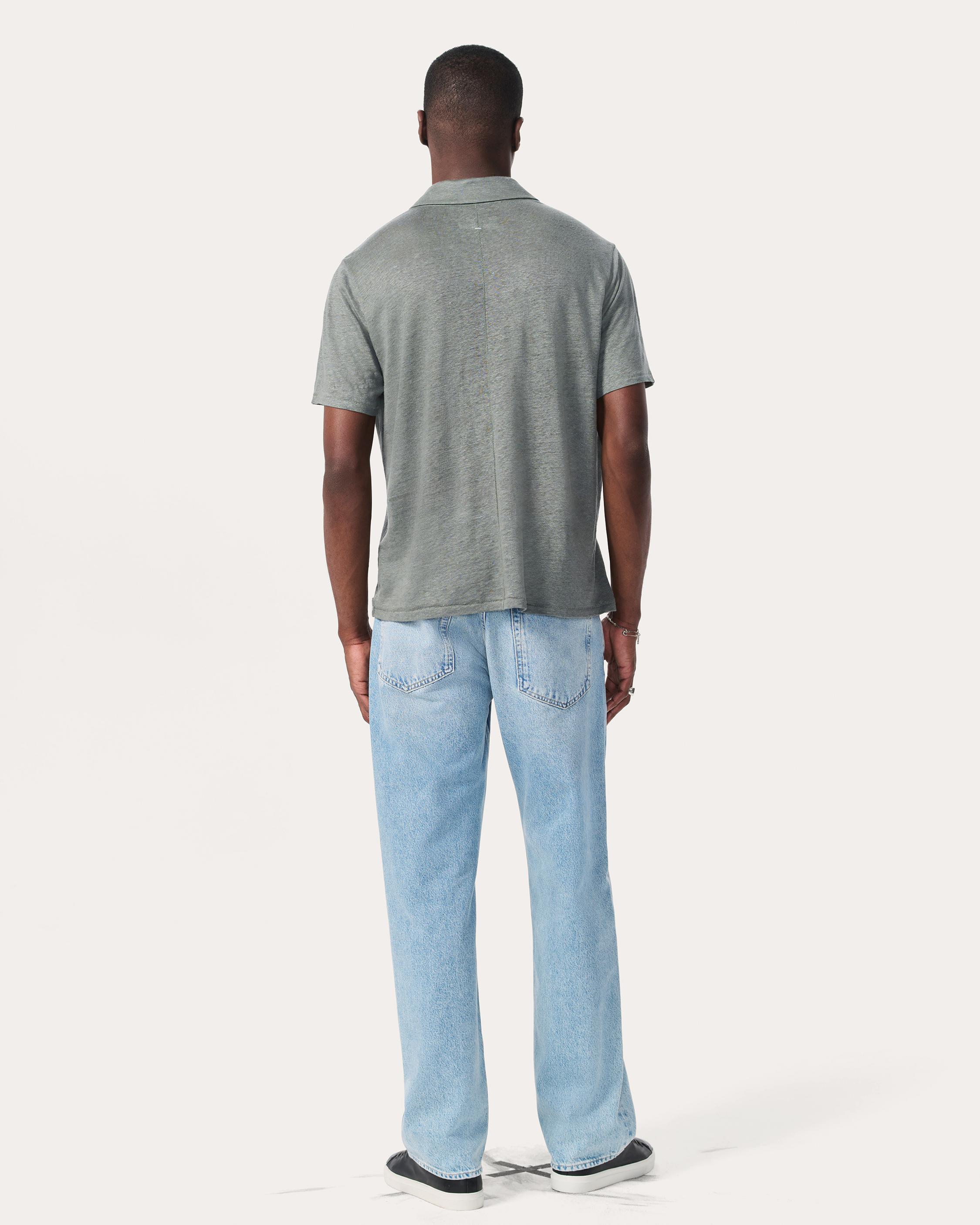 Linen Johnny Collar Polo image number 6