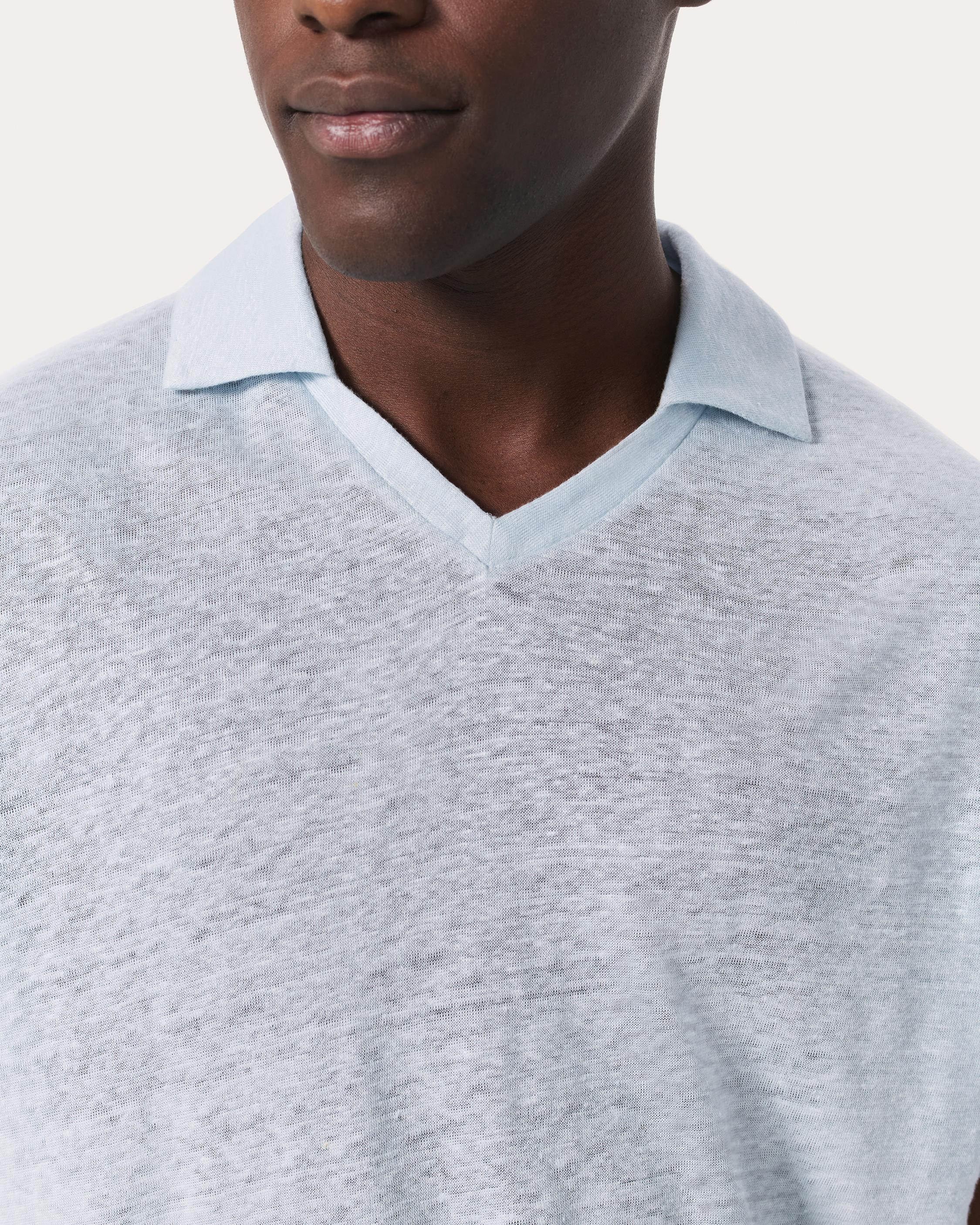 Linen Johnny Collar Polo image number 4