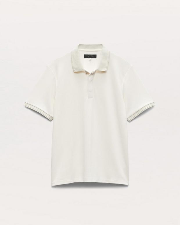 Tech Stretch Piqué Polo - Chalk | rag & bone Tech Stretch Piqué Polo - Chalk | rag & bone