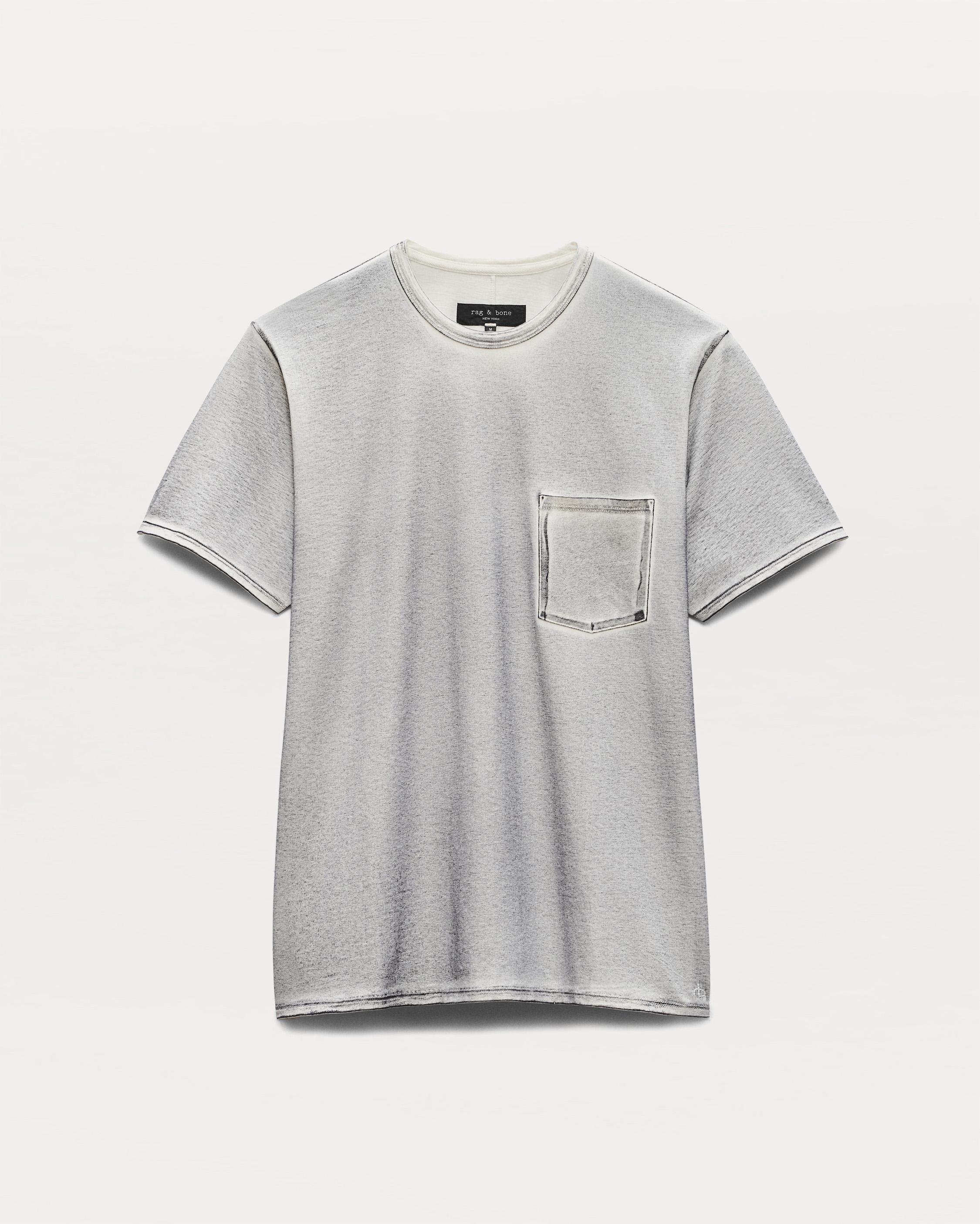 Washed Cotton Jersey Pocket T-Shirt - Sea Grey | rag & bone