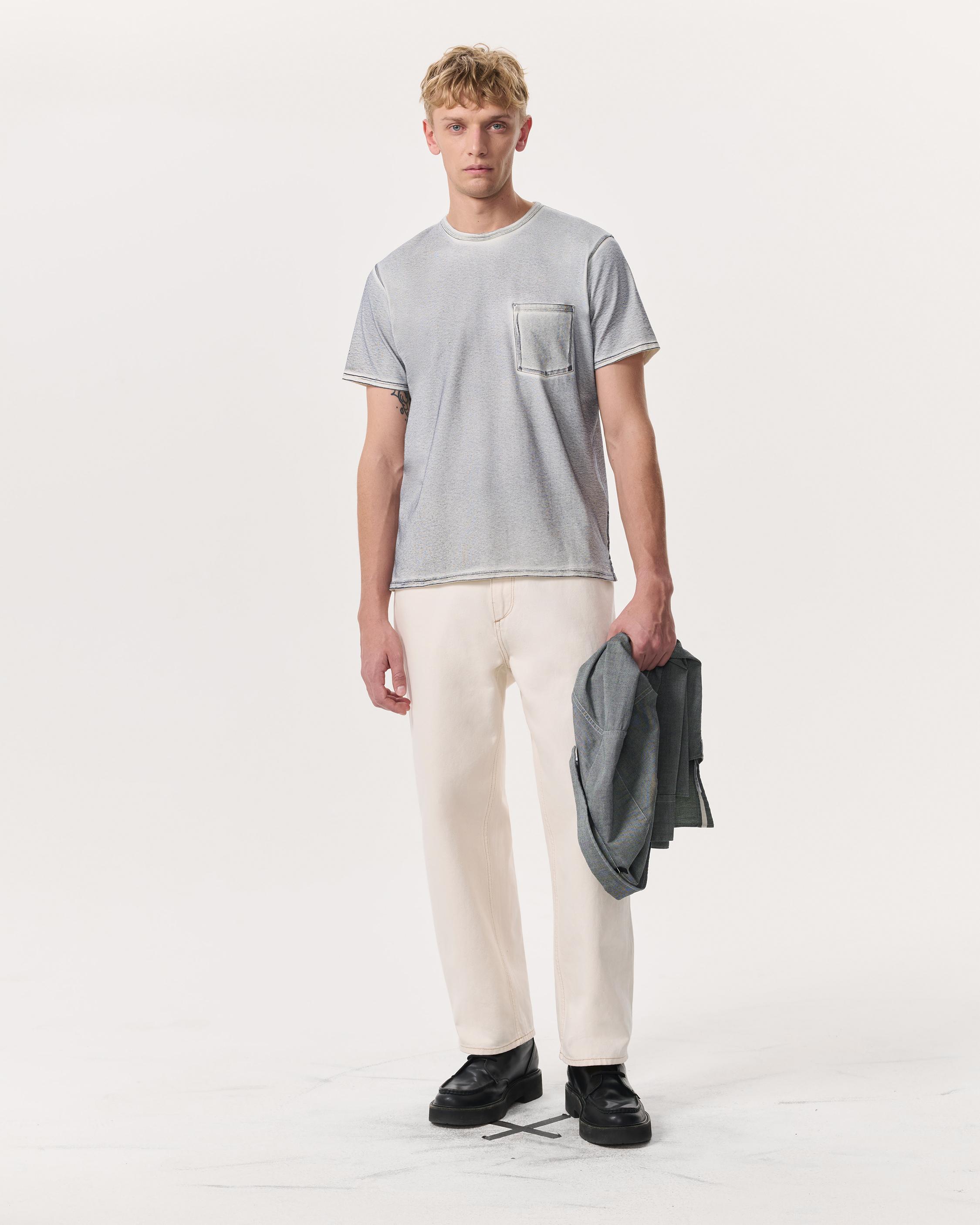Washed Cotton Jersey Pocket T-Shirt