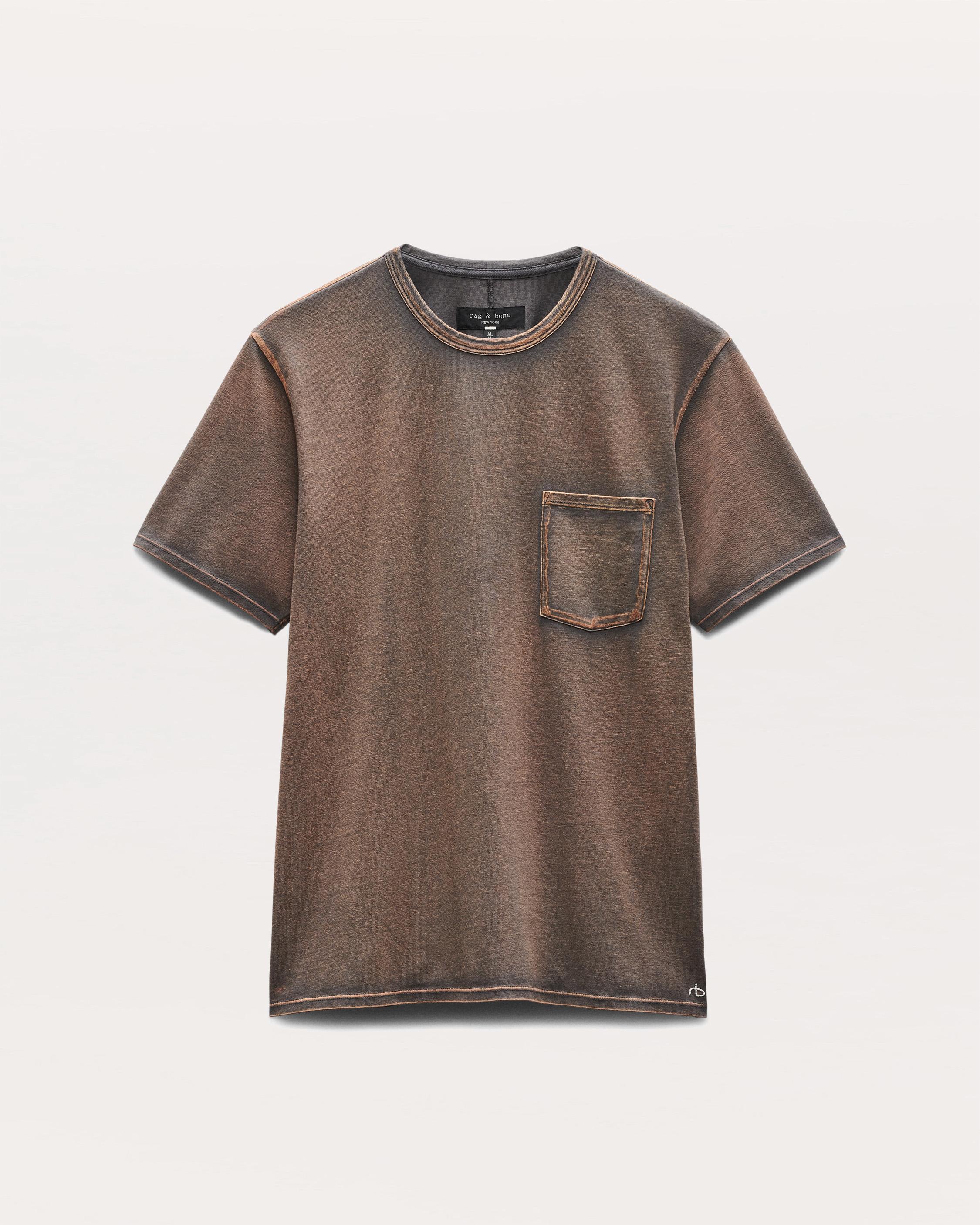 Washed Cotton Jersey Pocket T-Shirt