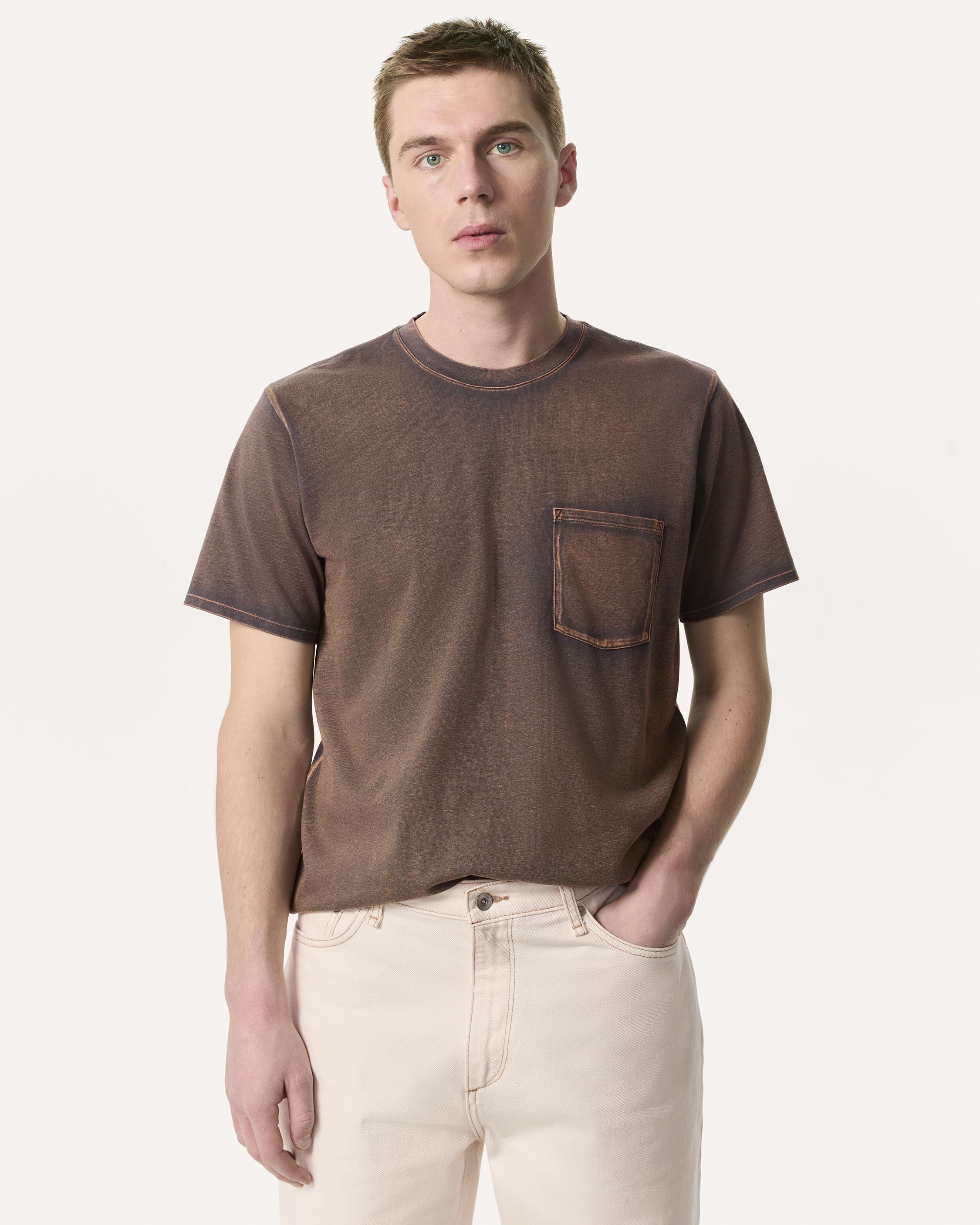 Washed Cotton Jersey Pocket T-Shirt