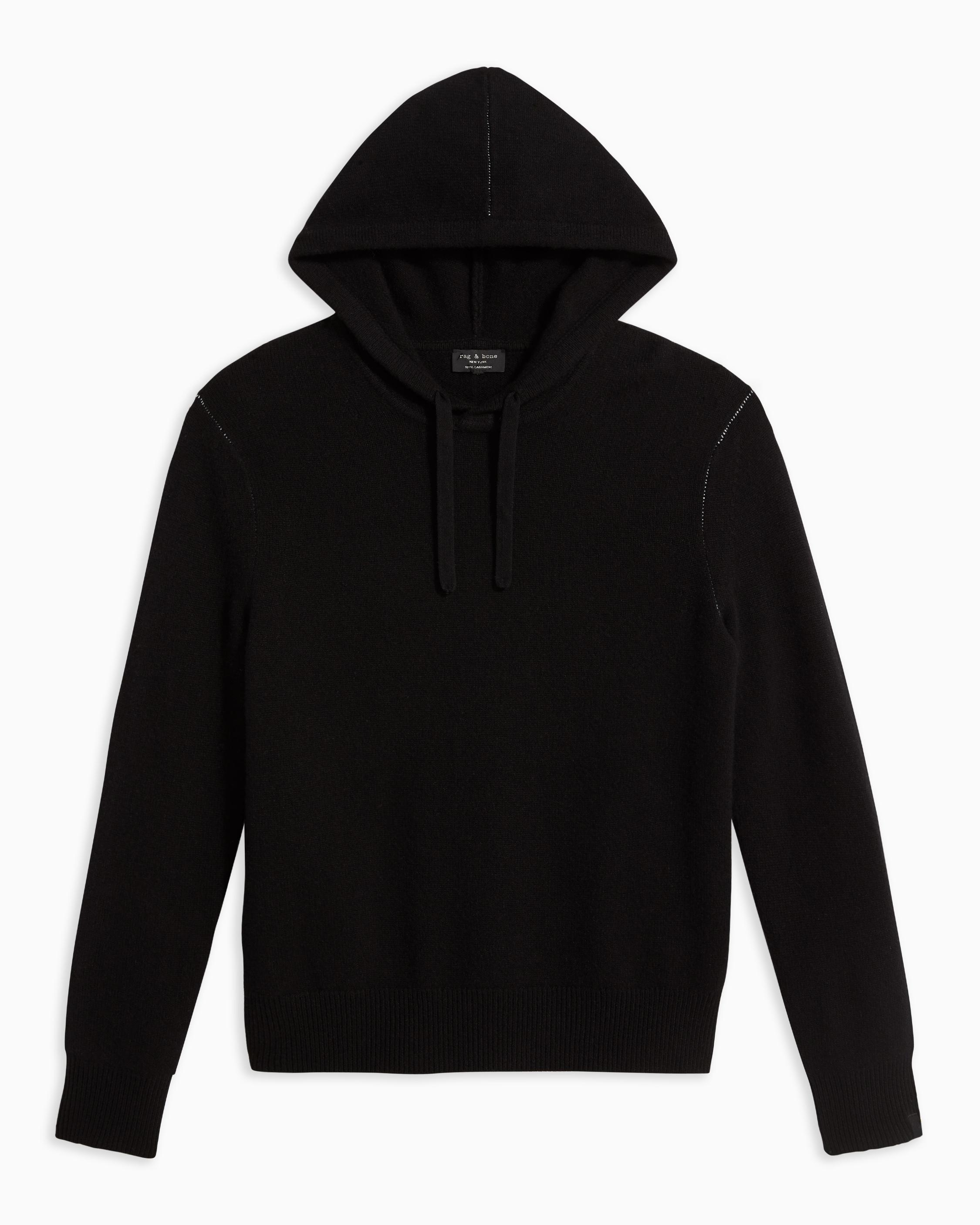 Cashmere hoodie black hotsell