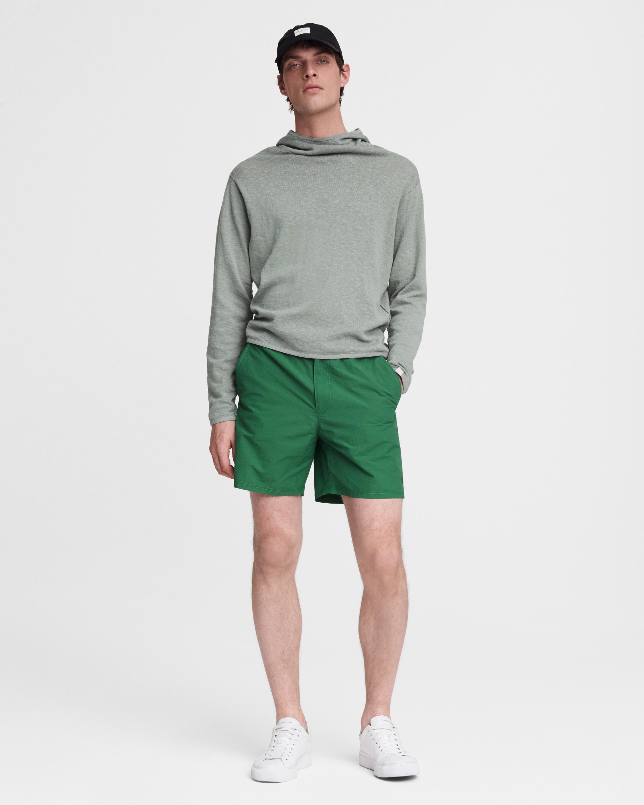 Ellis Cotton Linen Hoodie Green Fog rag & bone
