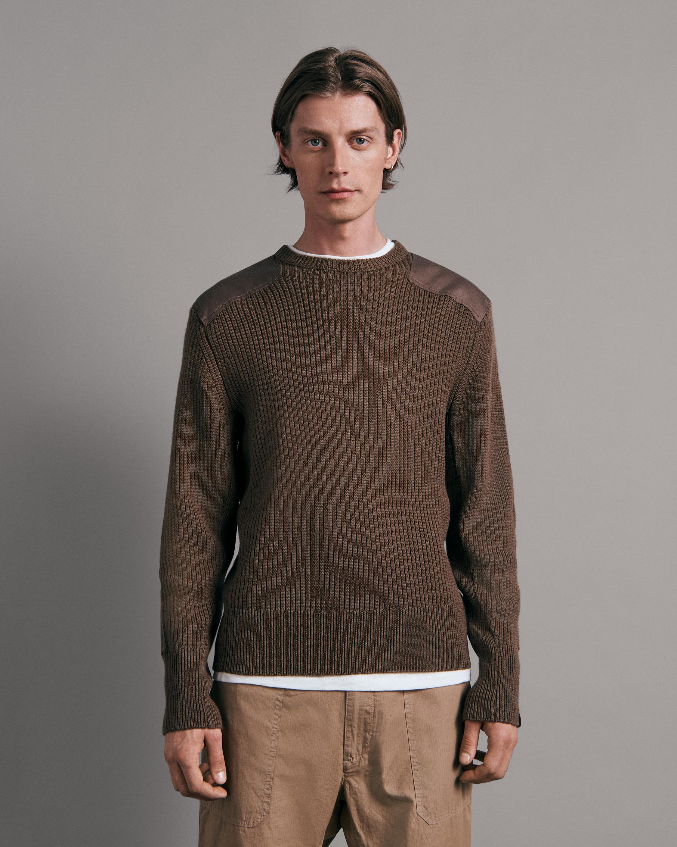 Military Mixed Media Wool Crew image number 1