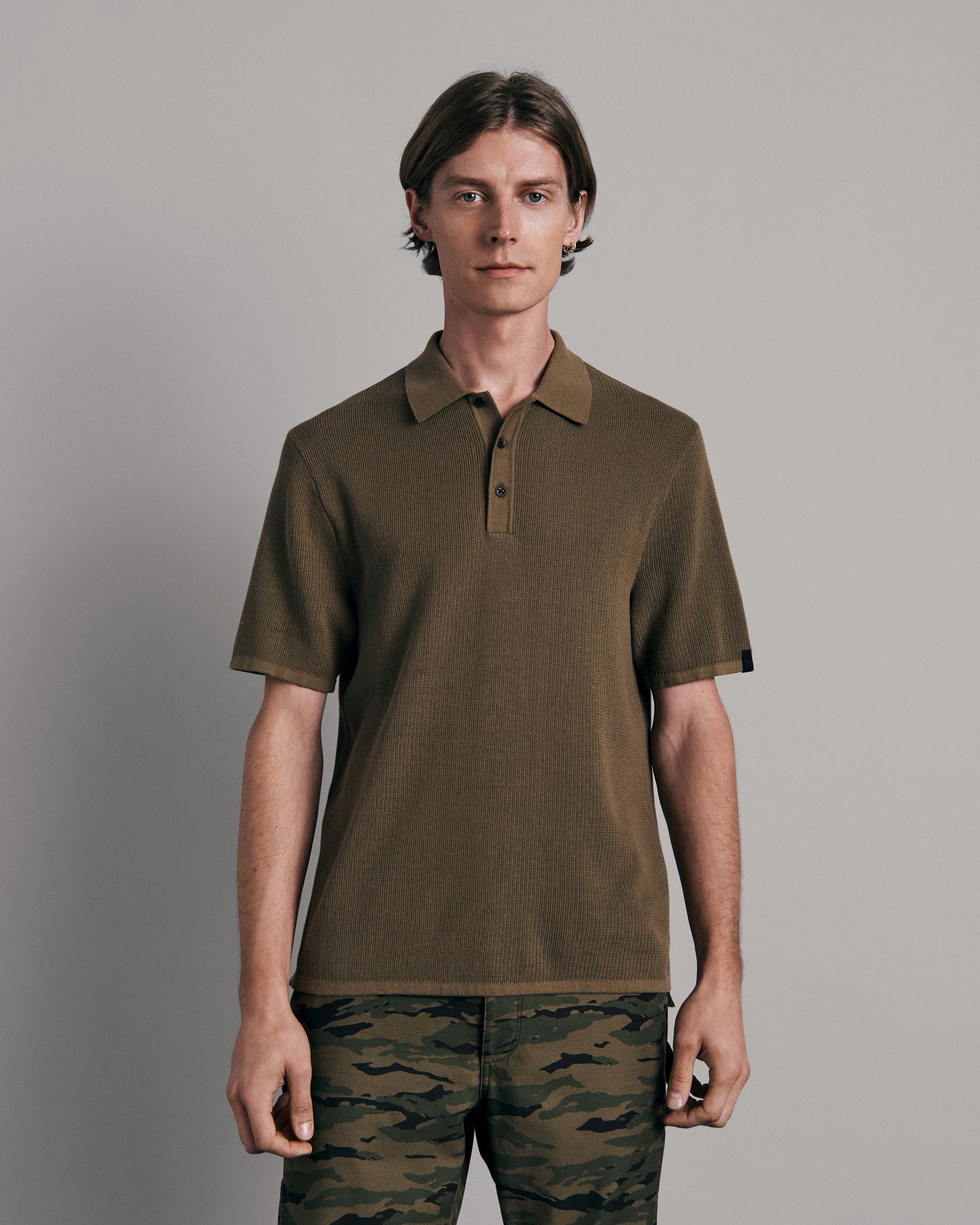 Harvey Cotton Knit Short Sleeve Polo