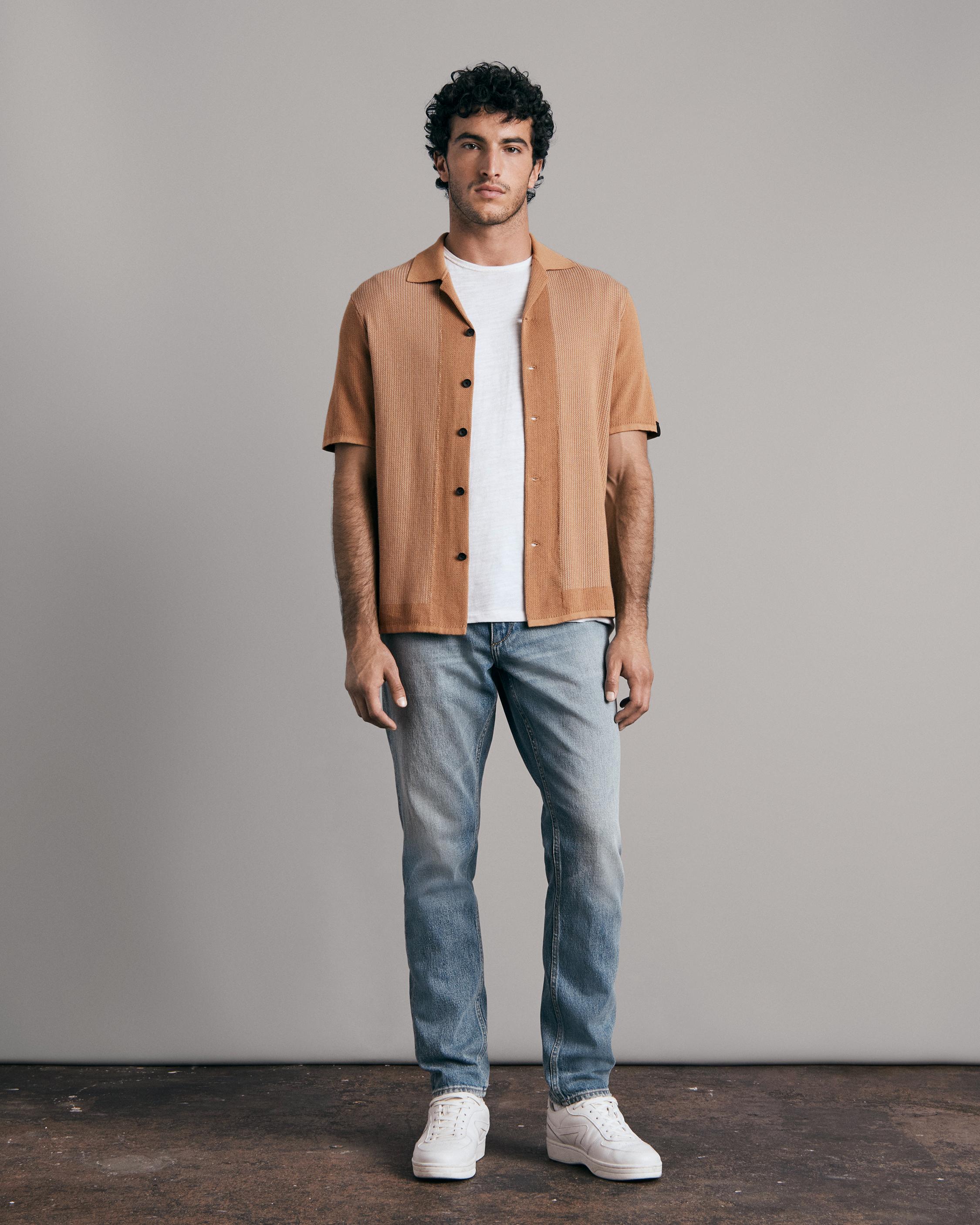 Buy the Harvey Cotton Knit Camp Shirt rag & bone