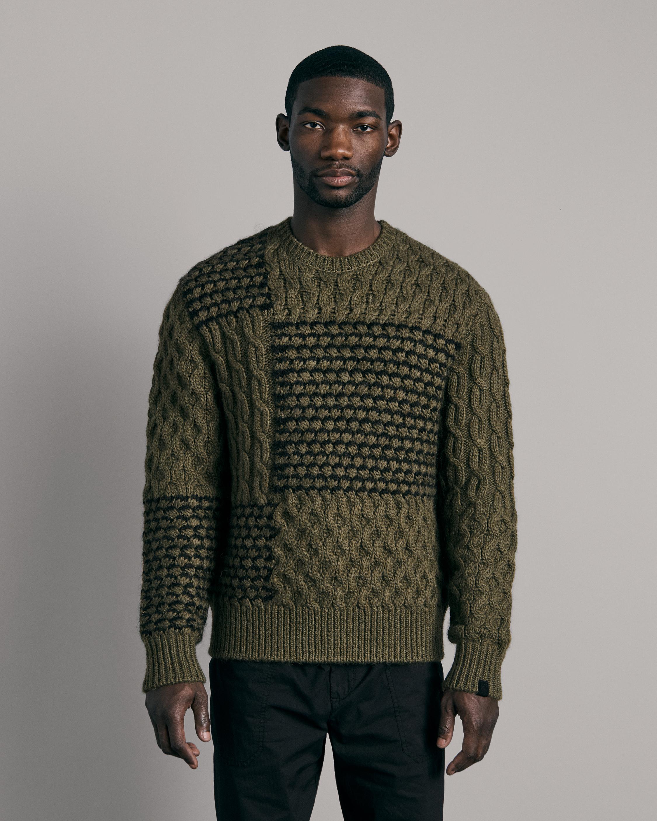 Bottega Veneta Mixed Stitch Zip Front Wool Sweater