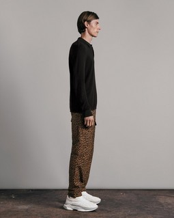 Harvey Cotton Knit Long Sleeve Polo image number 4