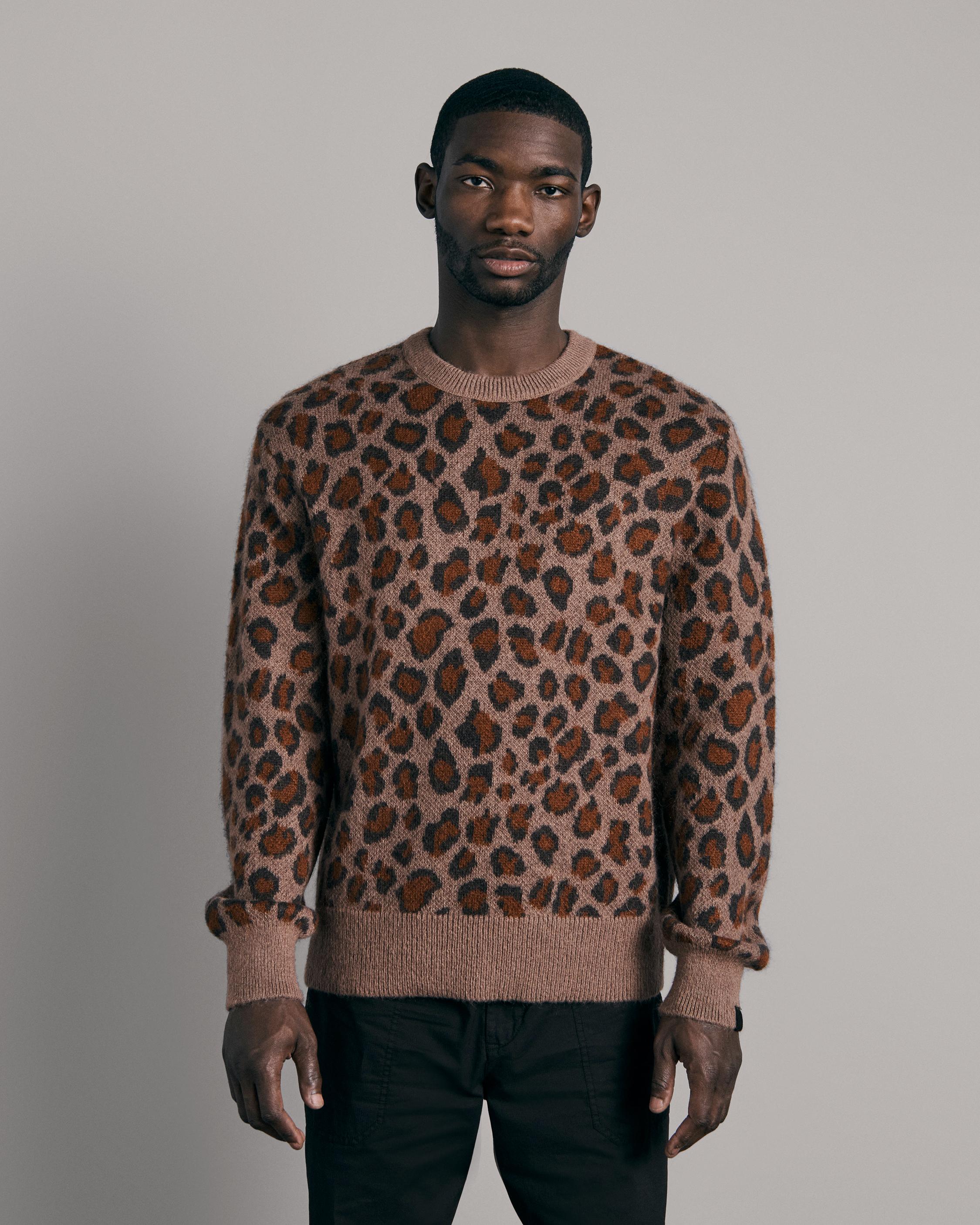 Buy the Damon Mohair Leopard Crew | rag & bone