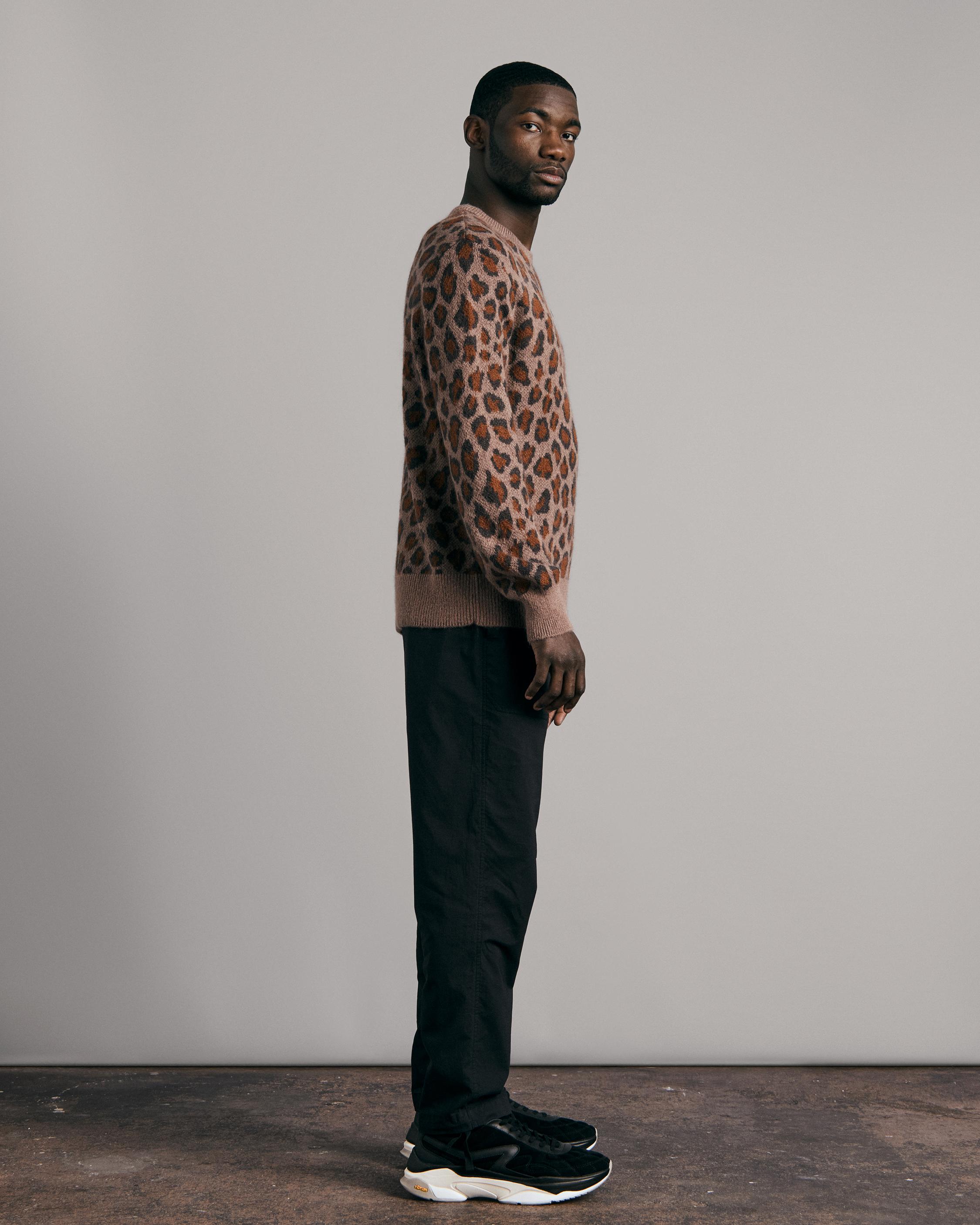 Buy the Damon Mohair Leopard Crew | rag u0026 bone