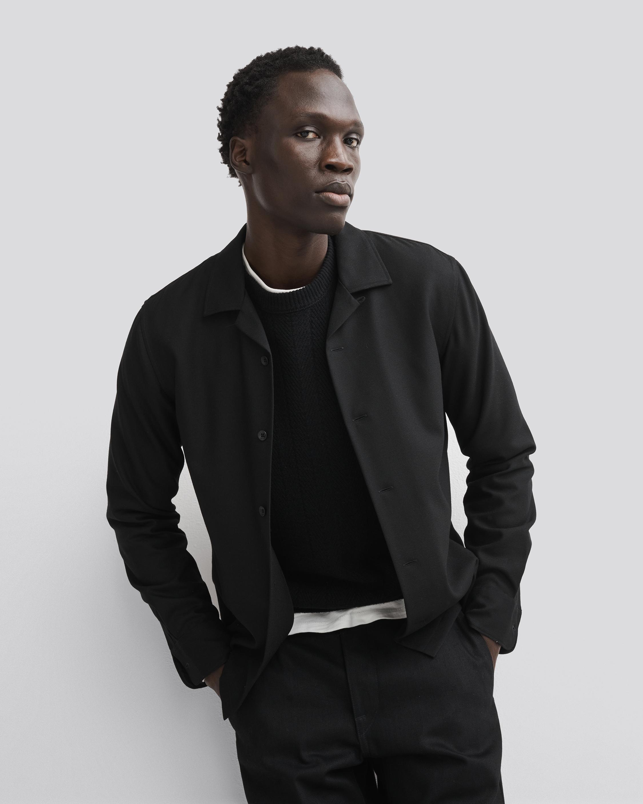 Durham Herringbone Cashmere Crew image number 6