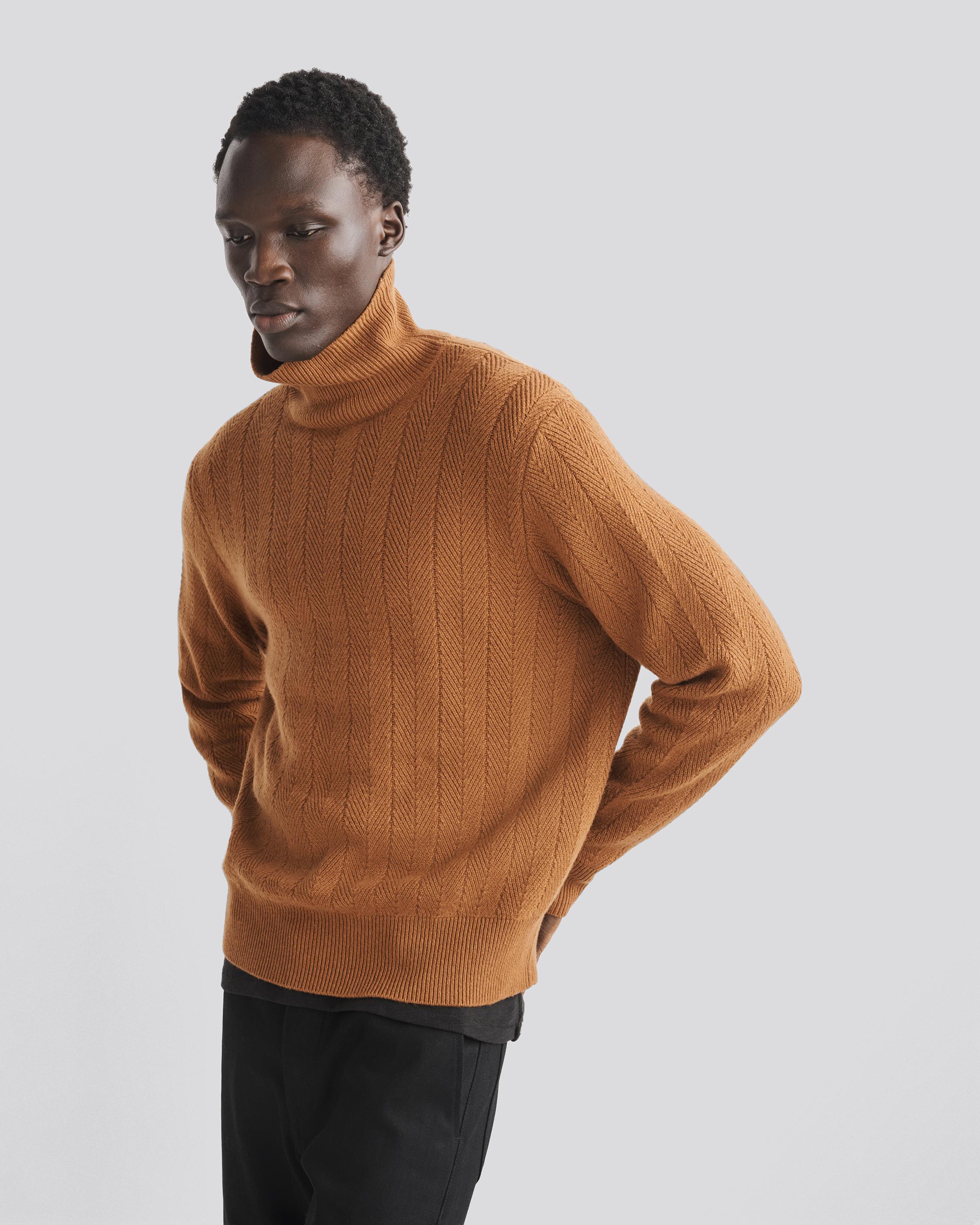 Orange cashmere shop turtleneck