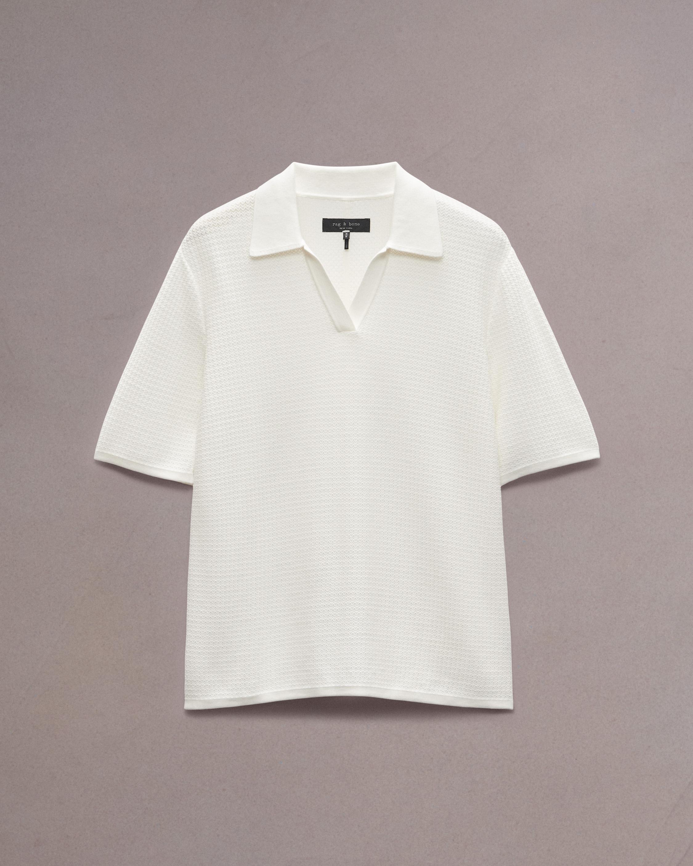 Hayes Relaxed Fit Johnny Collar Polo - Ivory | rag & bone