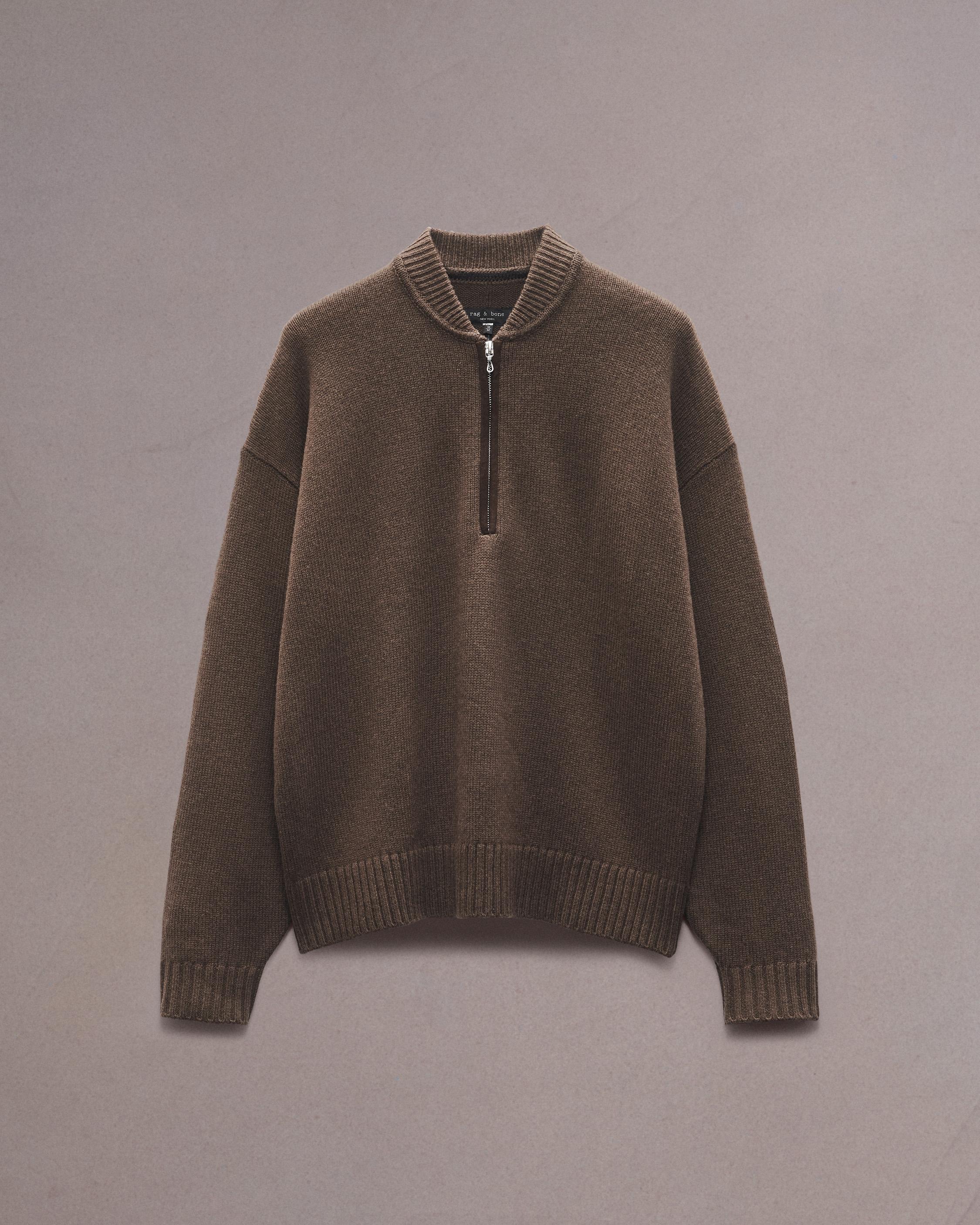 Clarkson Relaxed Fit Wool Half-Zip Sweater image number 1