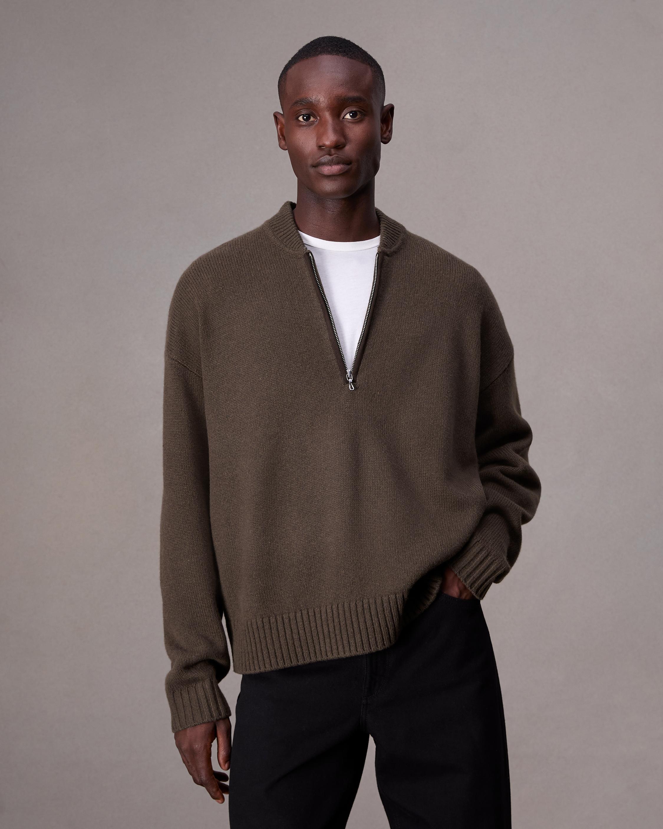 Clarkson Relaxed Fit Wool Half-Zip Sweater image number 2