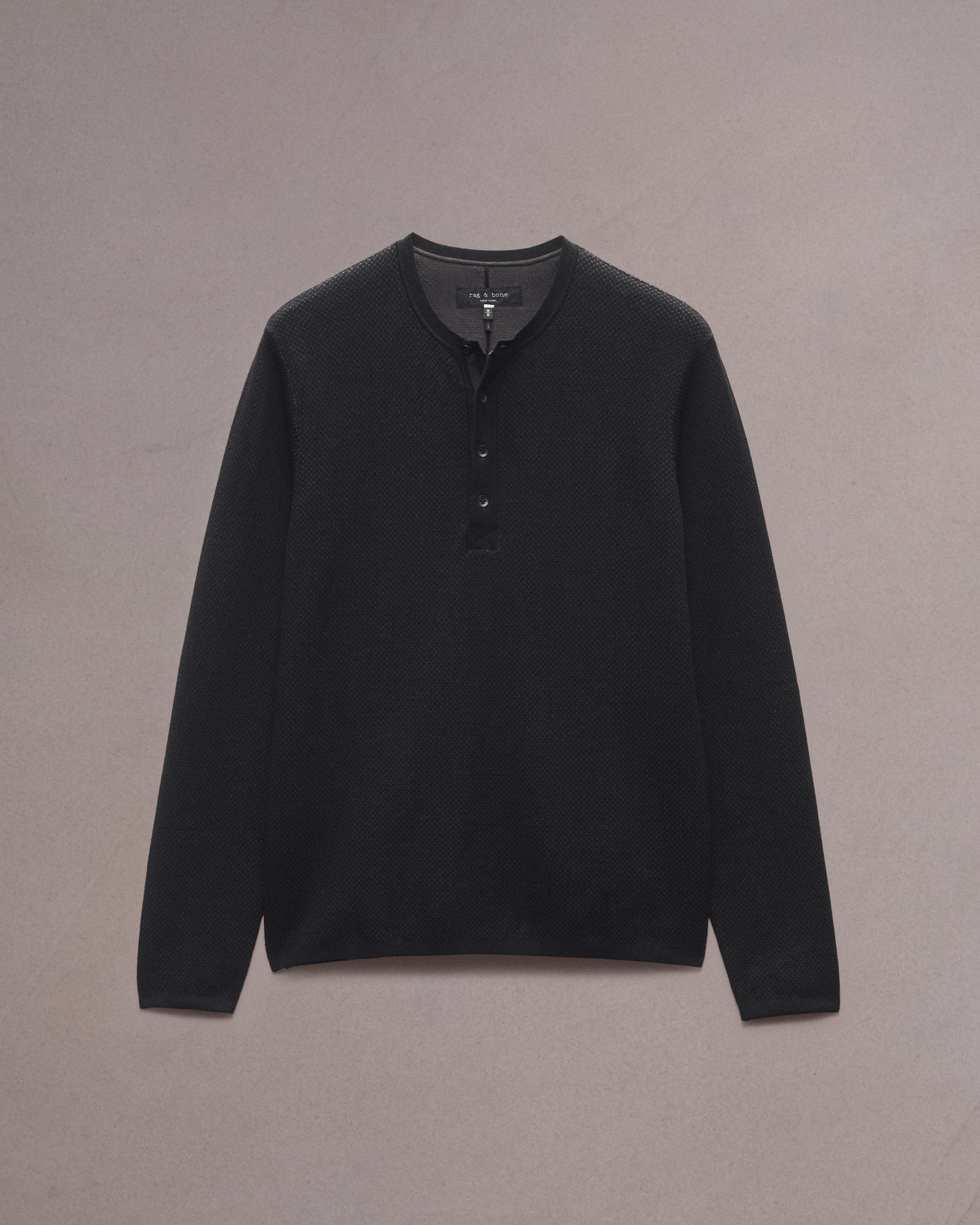 Bennet Henley Sweater Black rag bone