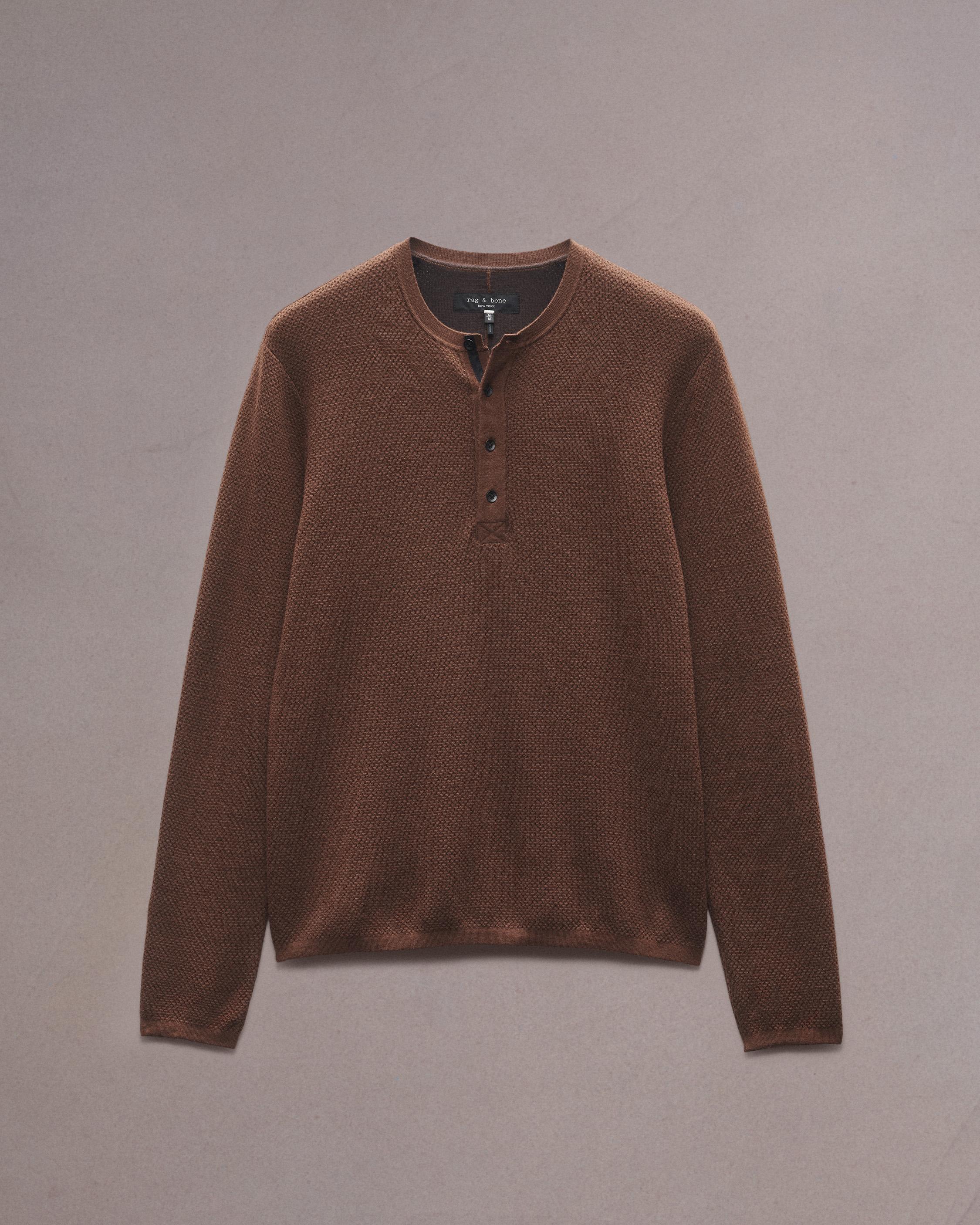 Bennet Henley Sweater Chocolate Brown rag bone