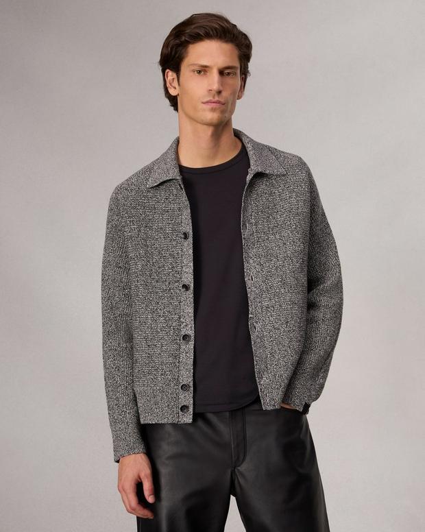 Marled Cotton-Blend Cardigan - Black Multi | rag & bone Marled Cotton-Blend Cardigan - Black Multi | rag & bone