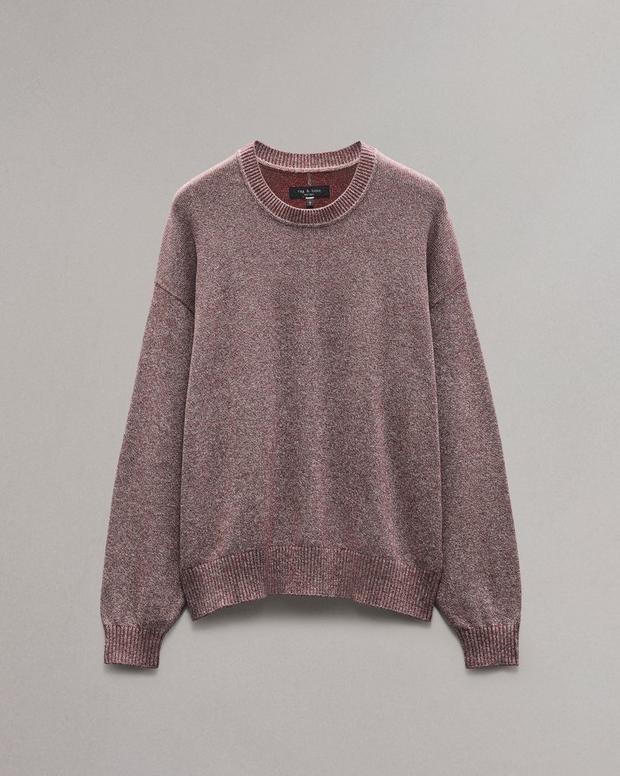 Marled Cotton Sweater - Maroon Multi | rag & bone Marled Cotton Sweater - Maroon Multi | rag & bone