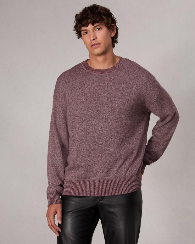 Marled Cotton Sweater - Maroon Multi | rag & bone Marled Cotton Sweater - Maroon Multi | rag & bone